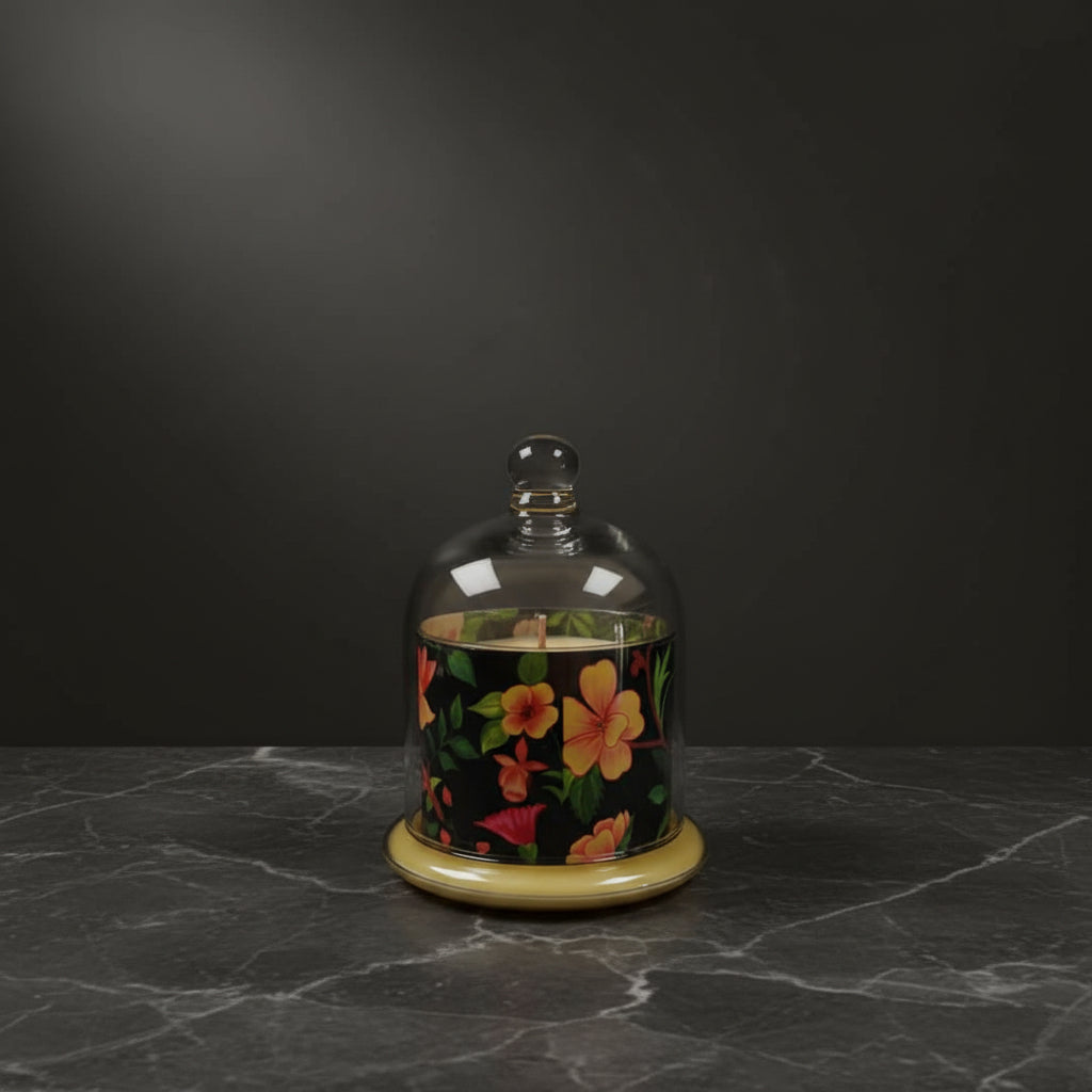 Floral black Bell Jar