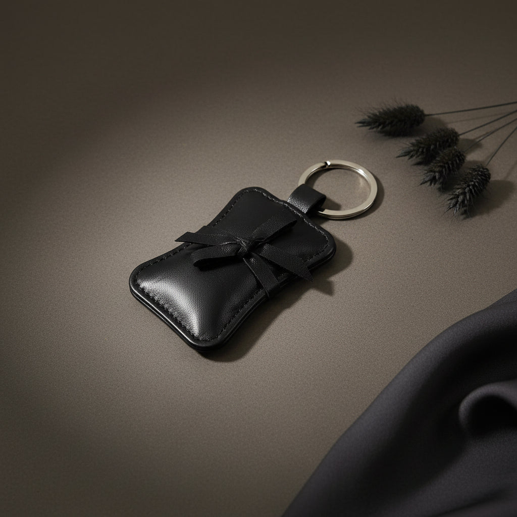 Solid Black Bow keyring