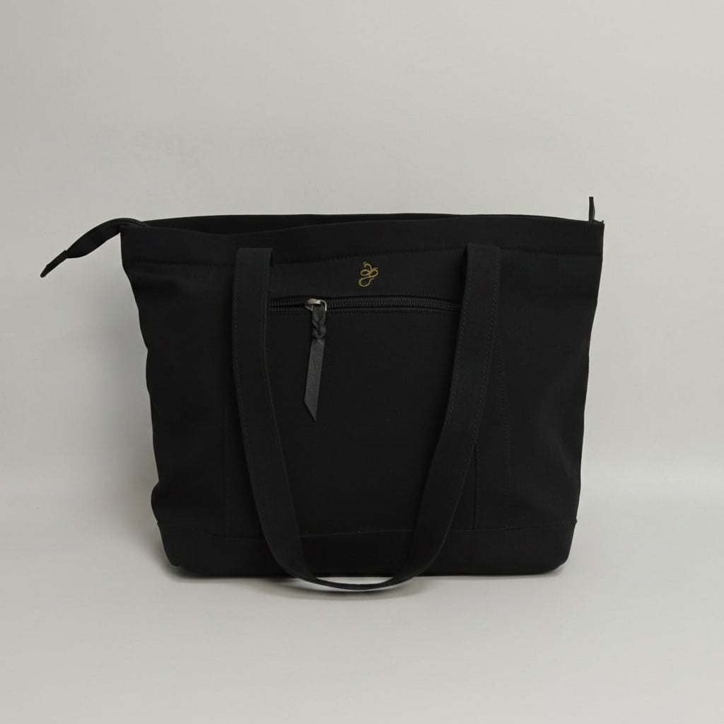 Camera Bear Black Medium Tote Bag