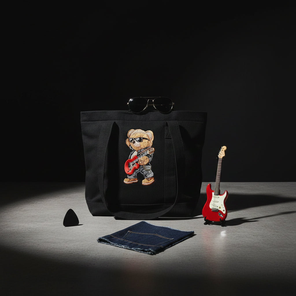 Guitar Bear Small Tote Bag