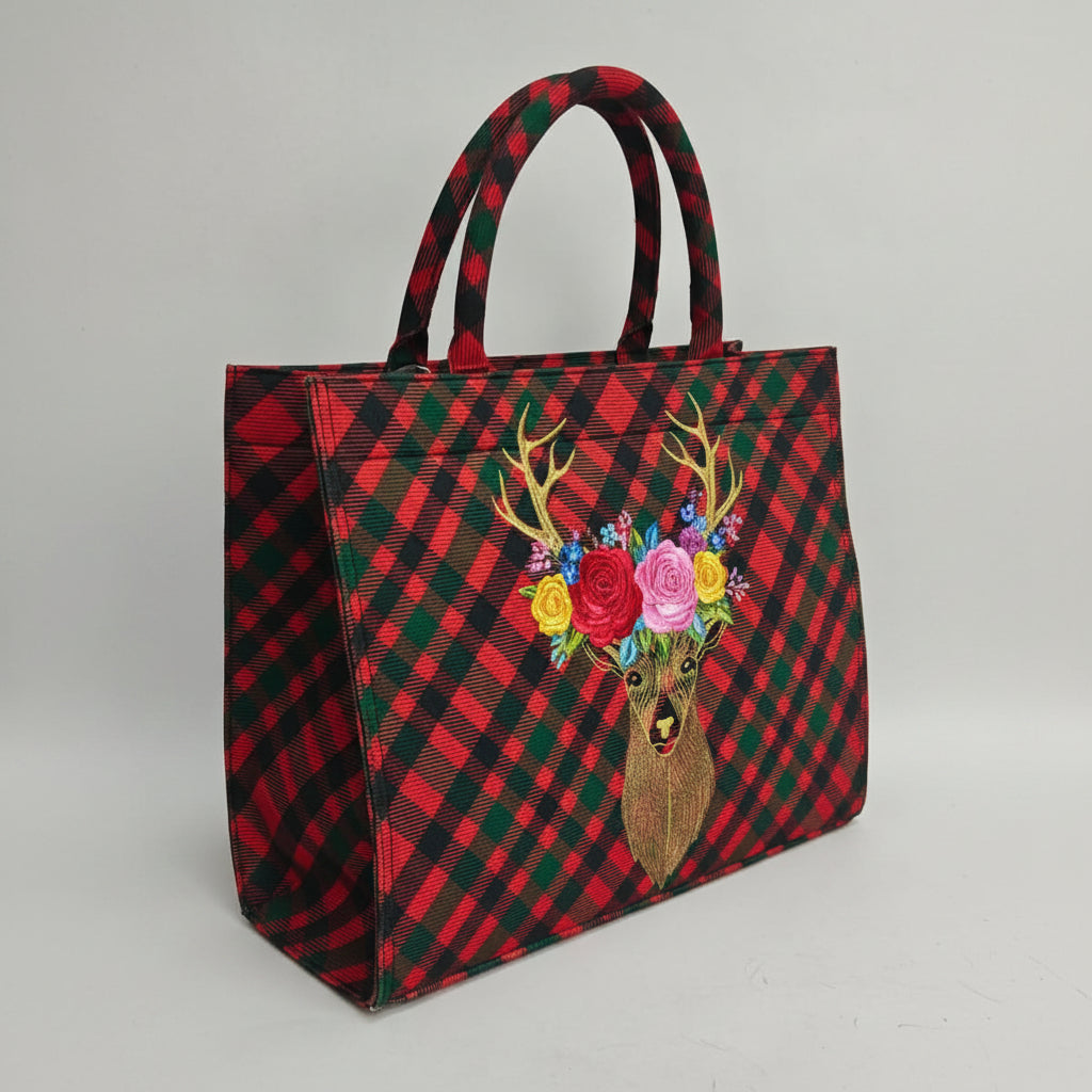 Stag Tartan Large Handbag