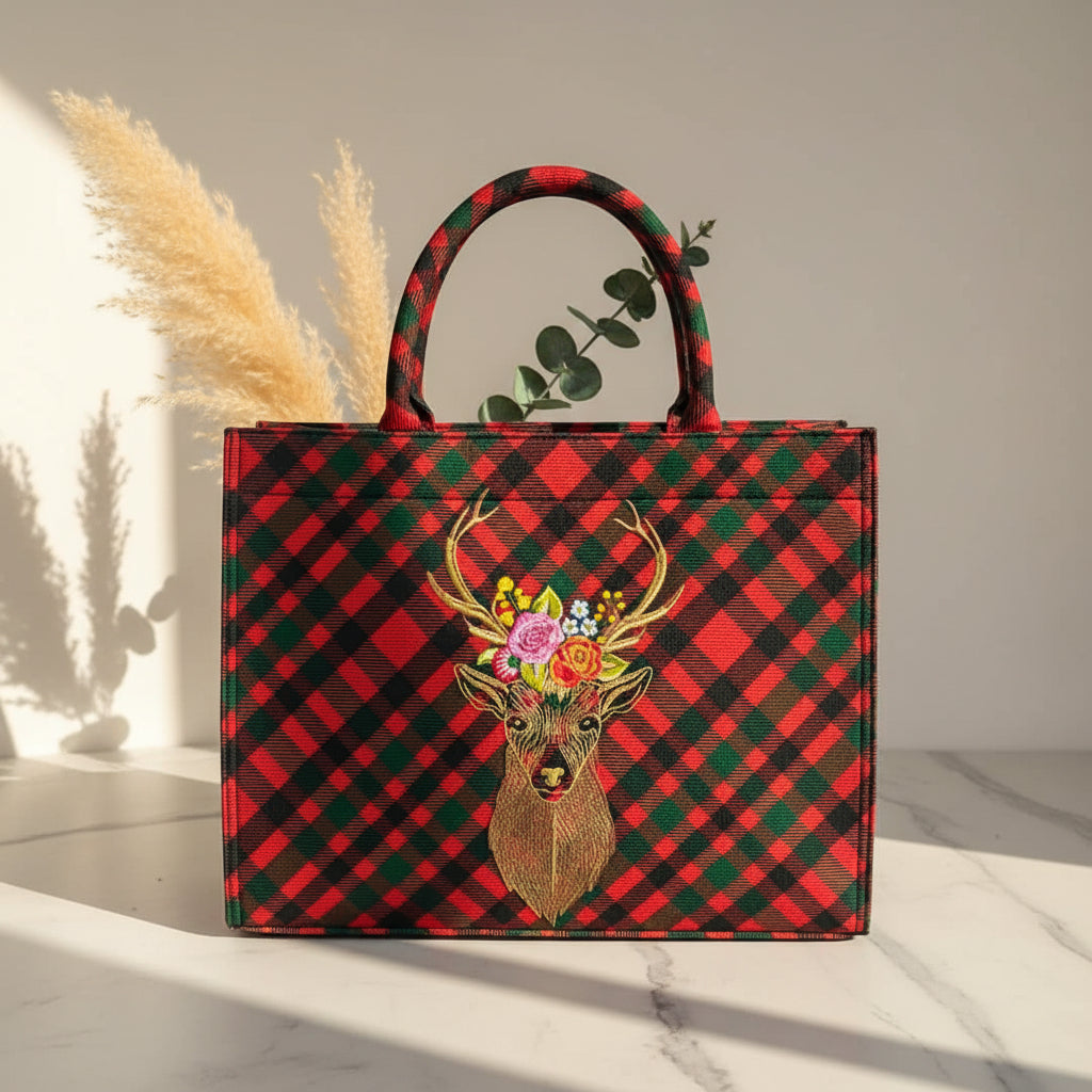 Stag Tartan Large Handbag