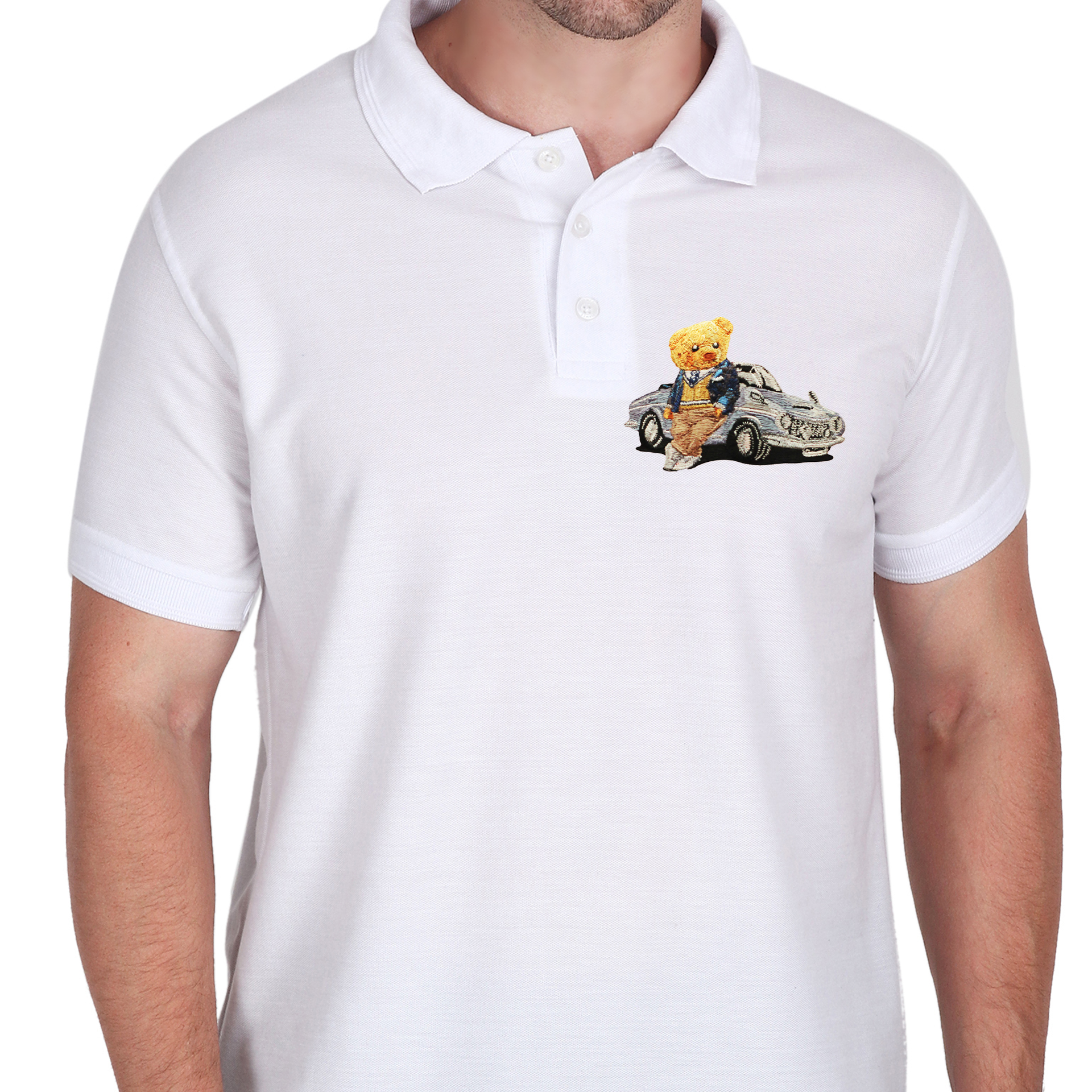 Embroidered T-Shirt - Car bear