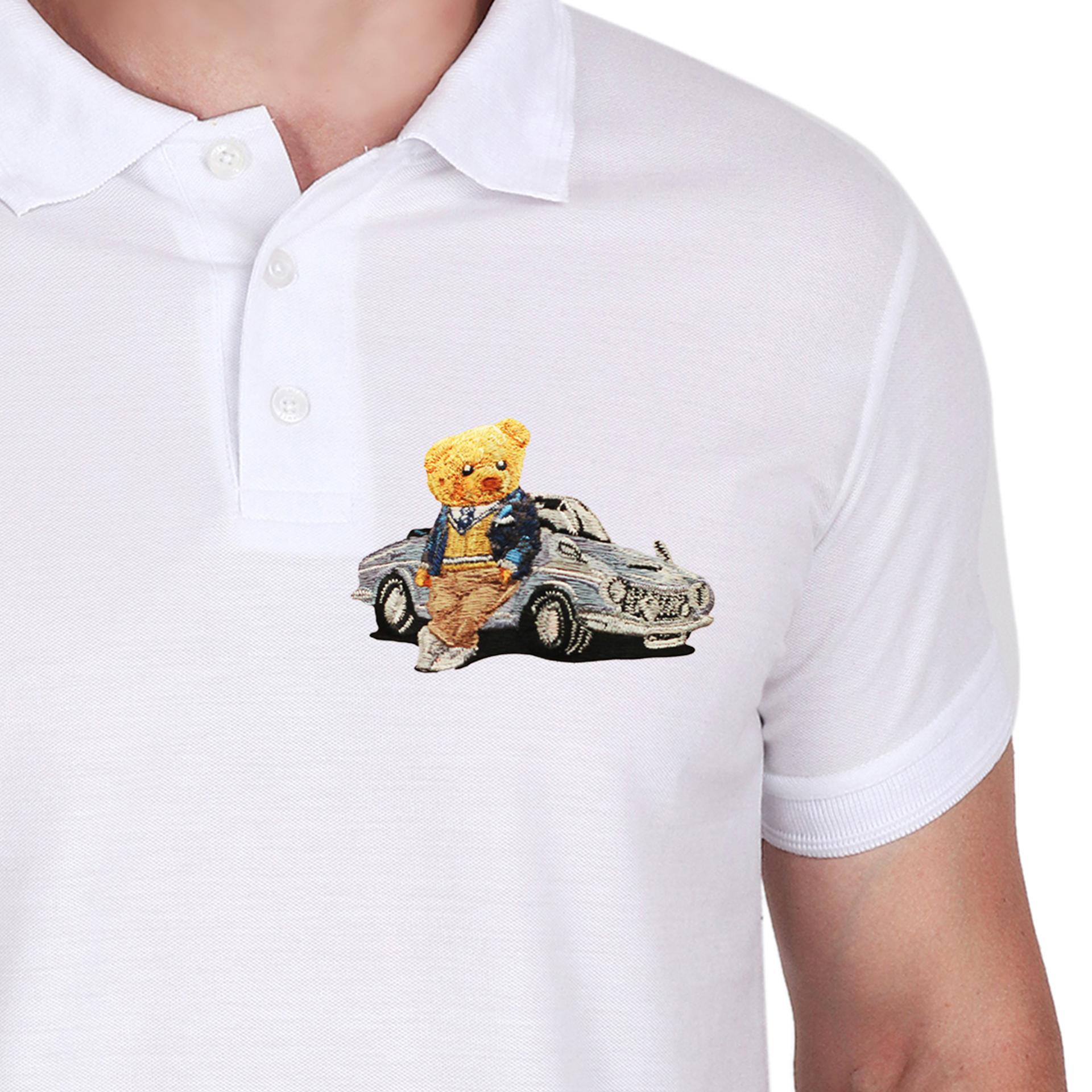 Embroidered T-Shirt - Car bear