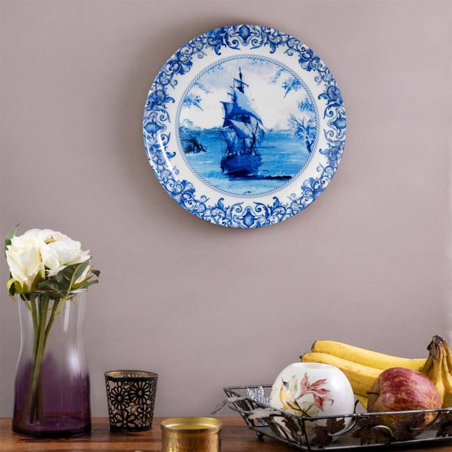 Decorative Wall Plate - Voyage Blue Pottery