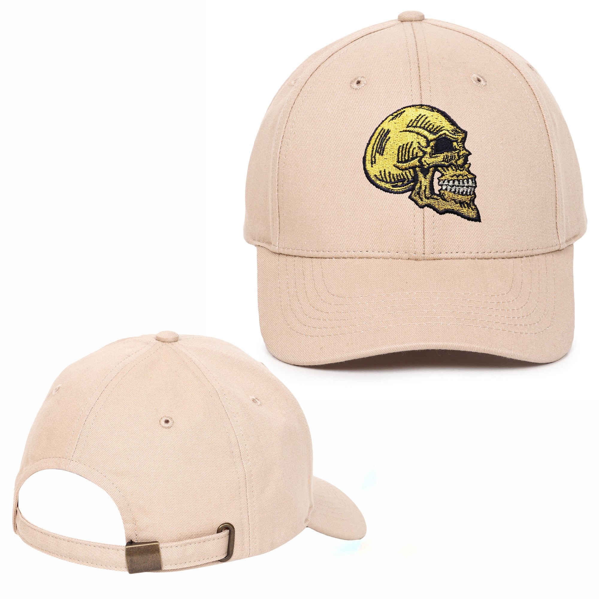Golden Skull Embroidered Baseball Caps