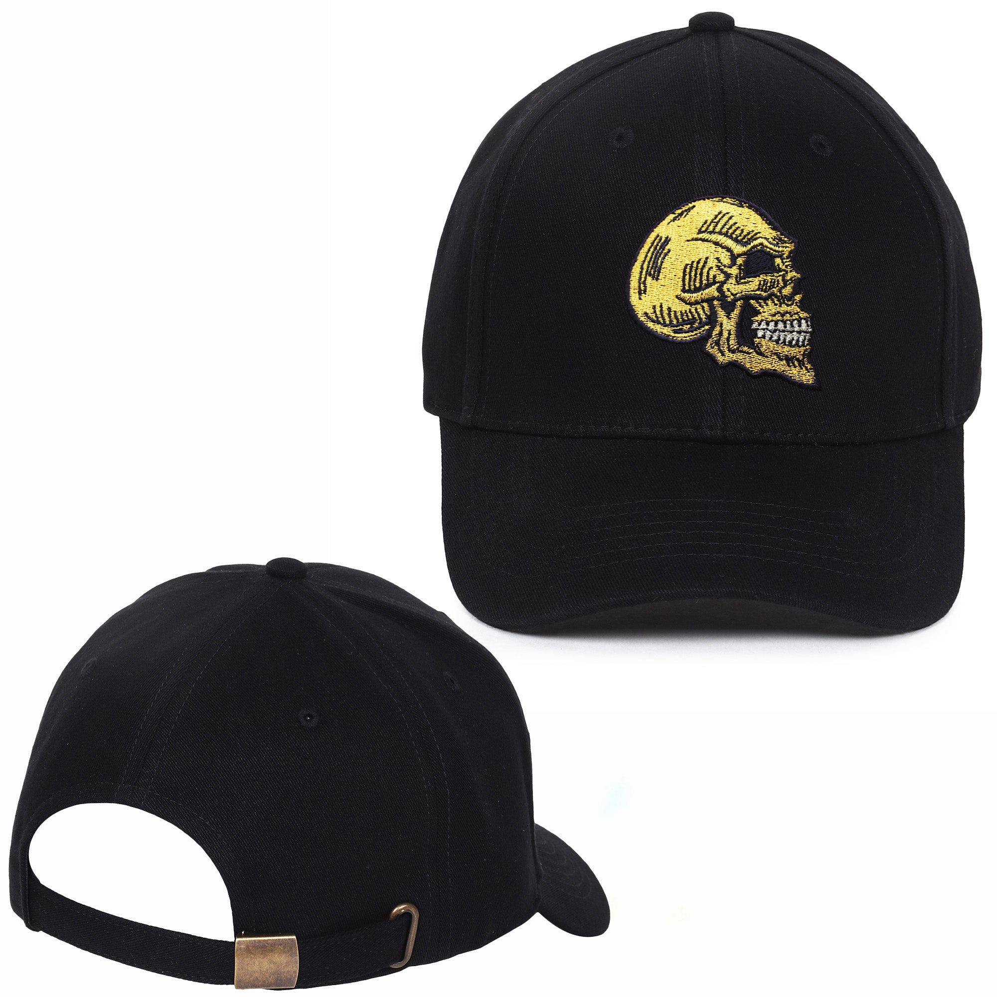 Golden Skull Embroidered Baseball Caps