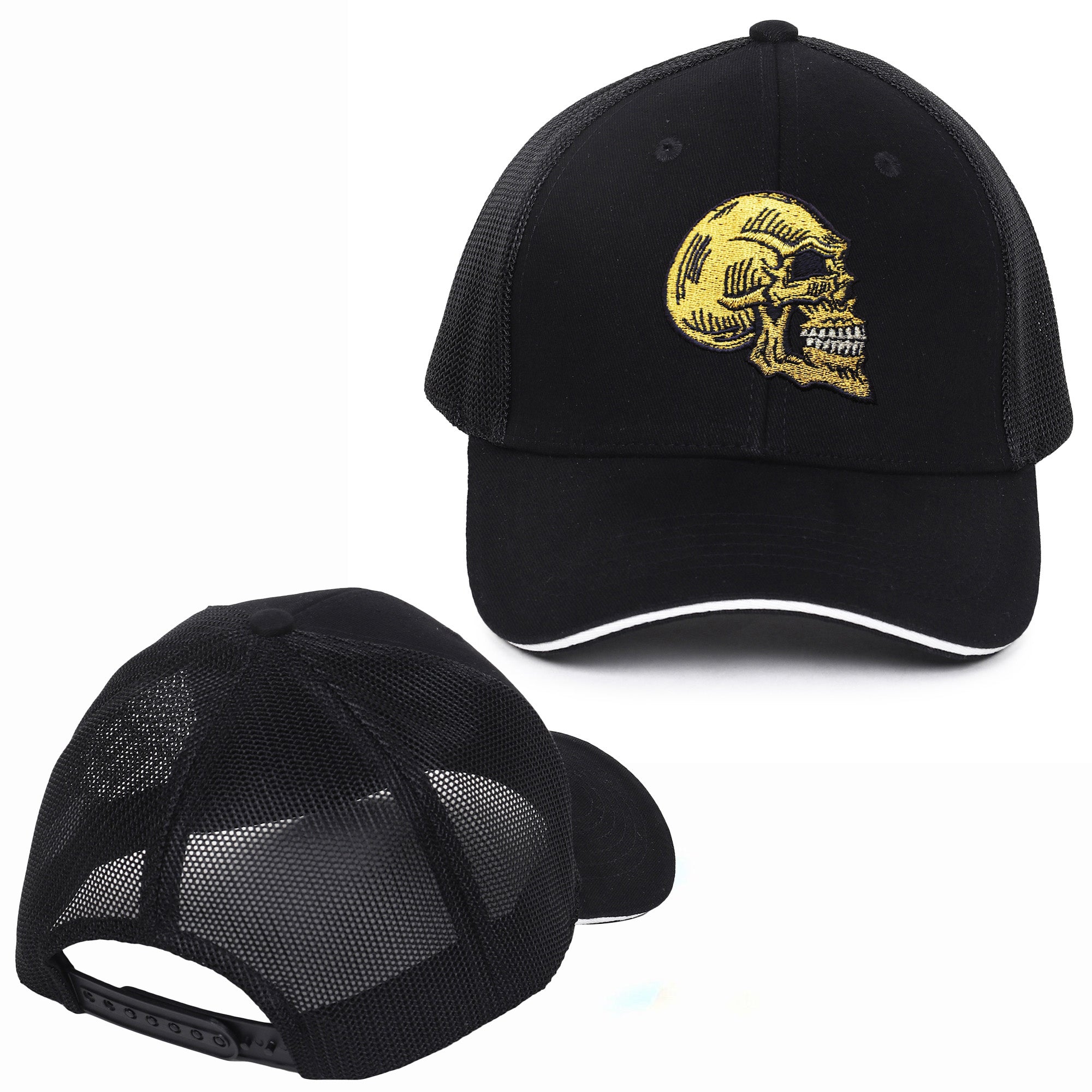 Golden Skull Embroidered Baseball Caps