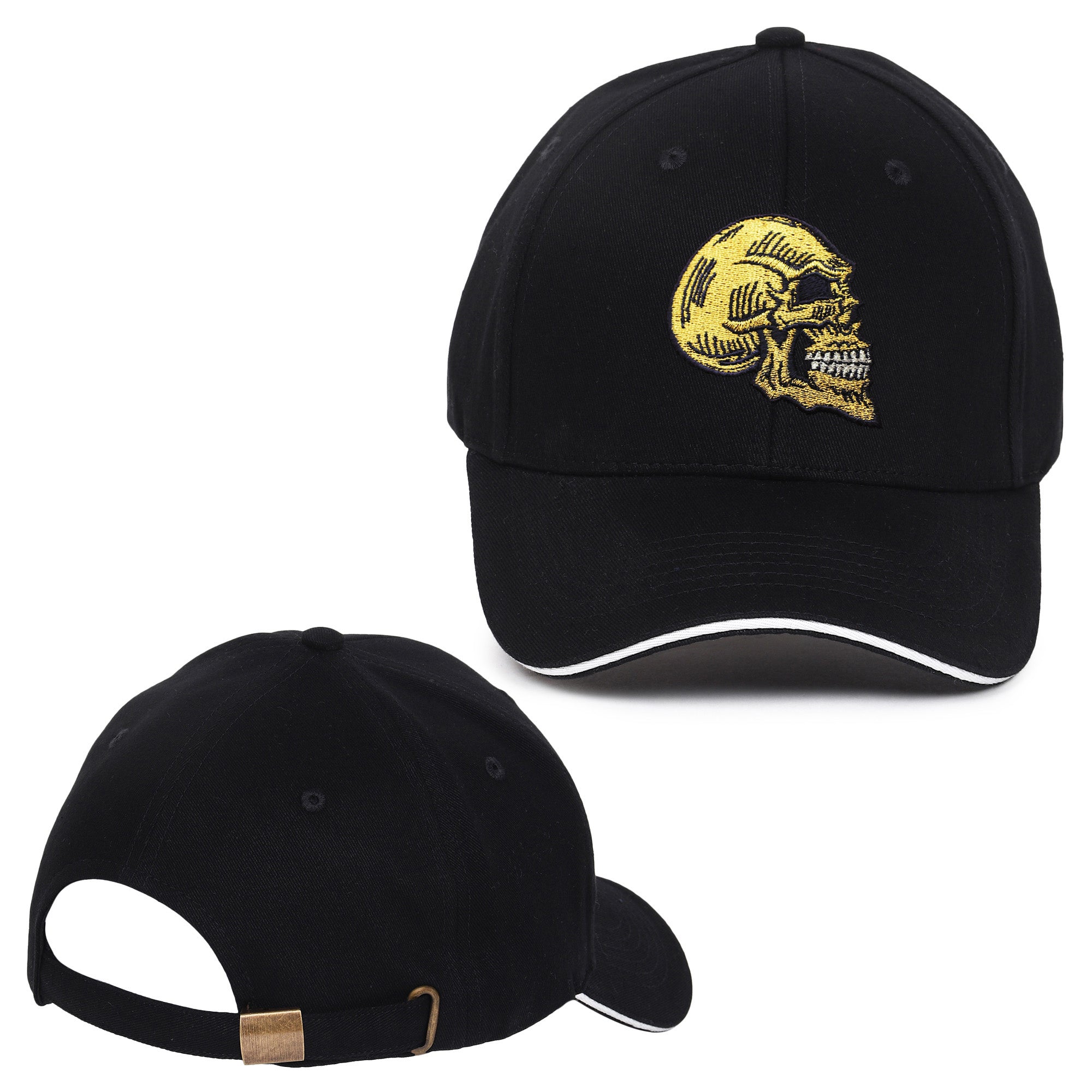 Golden Skull Embroidered Baseball Caps