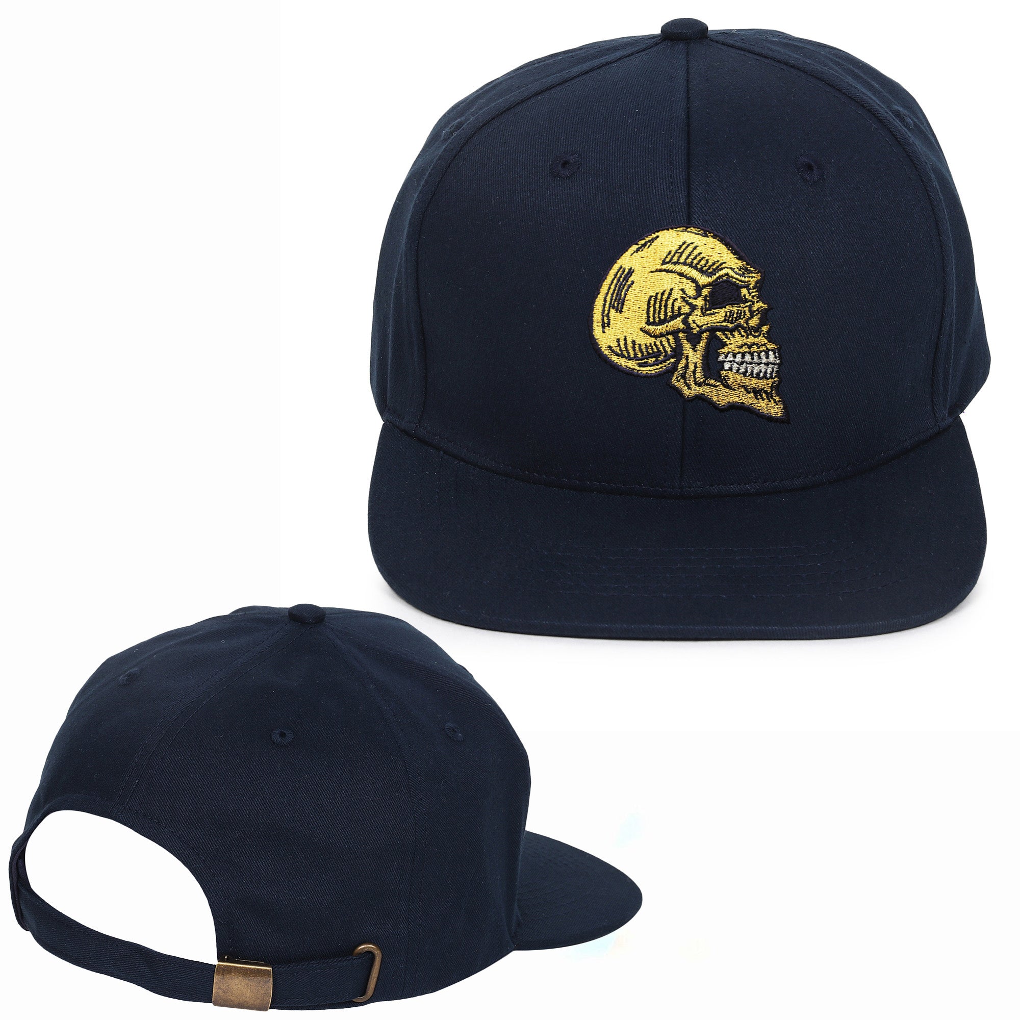 Golden Skull Embroidered Hip Hop Caps