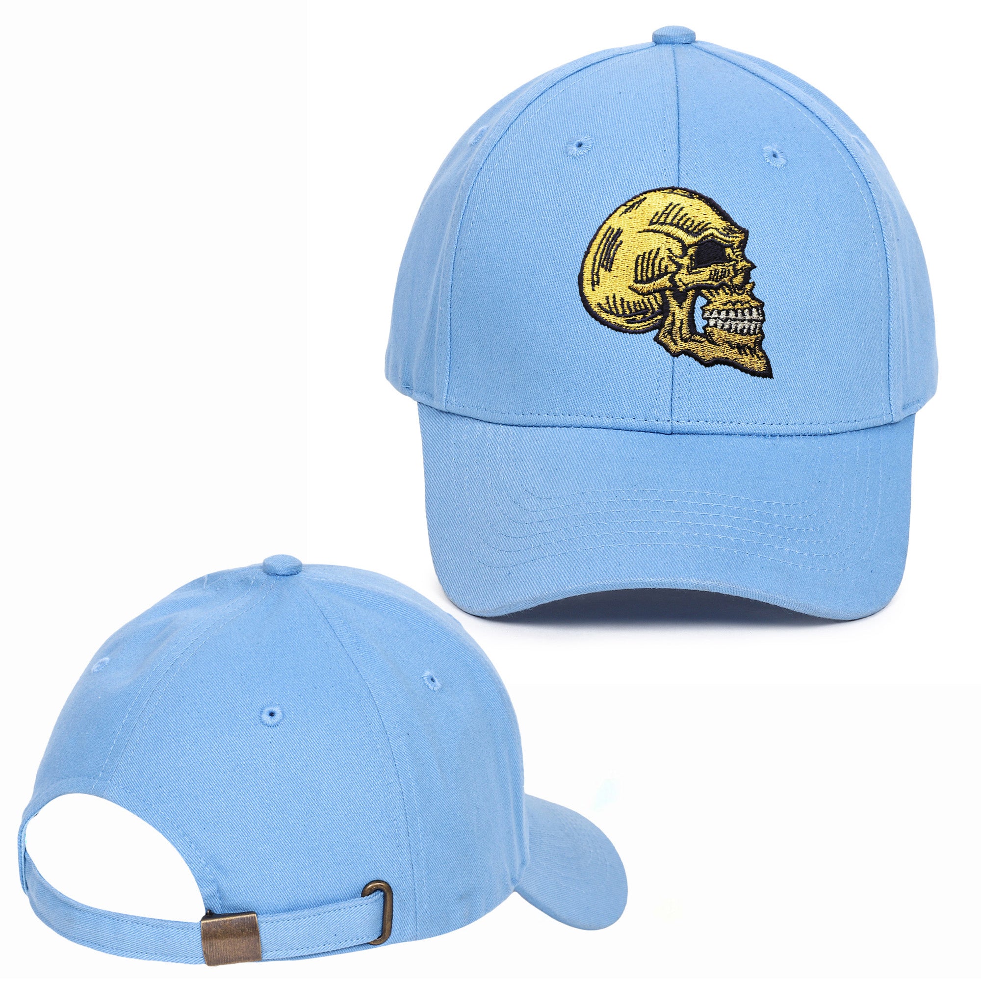 Golden Skull Embroidered Baseball Caps
