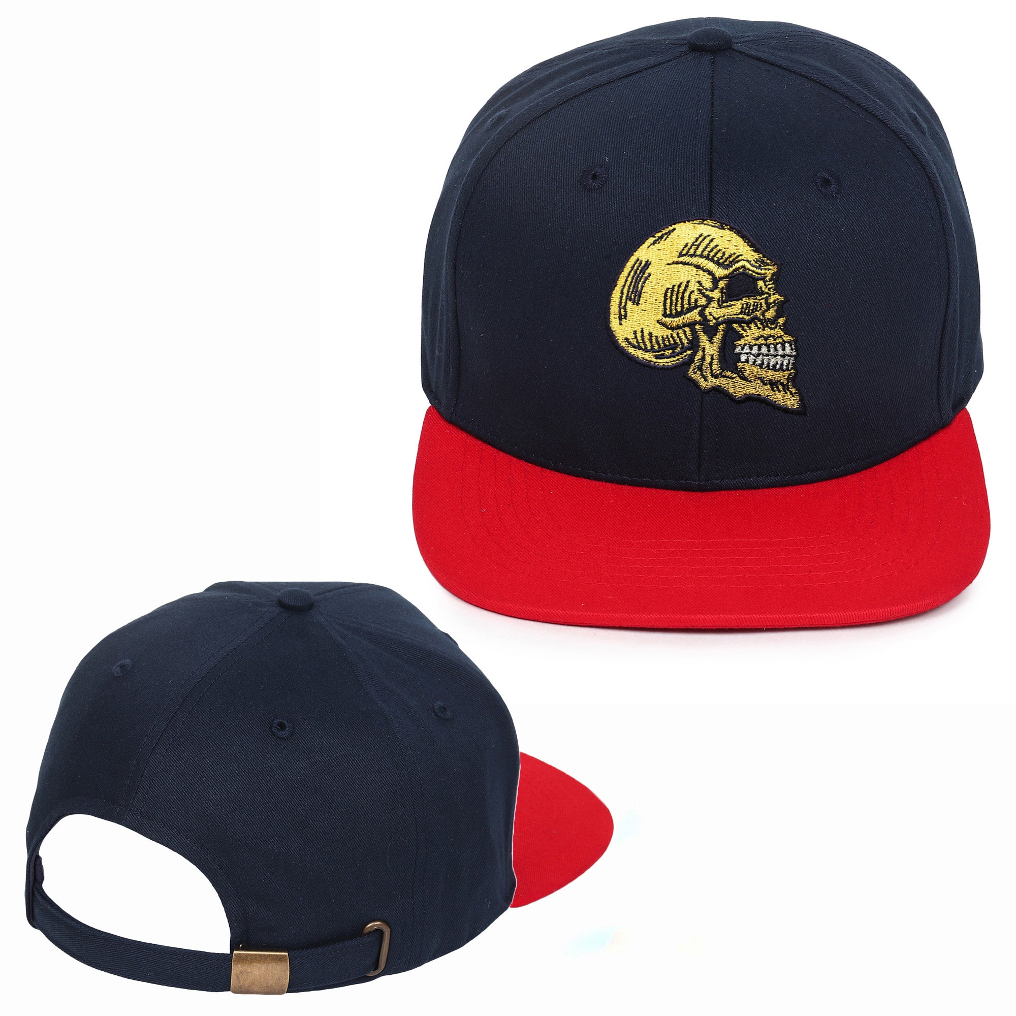 Golden Skull Embroidered Hip Hop Caps