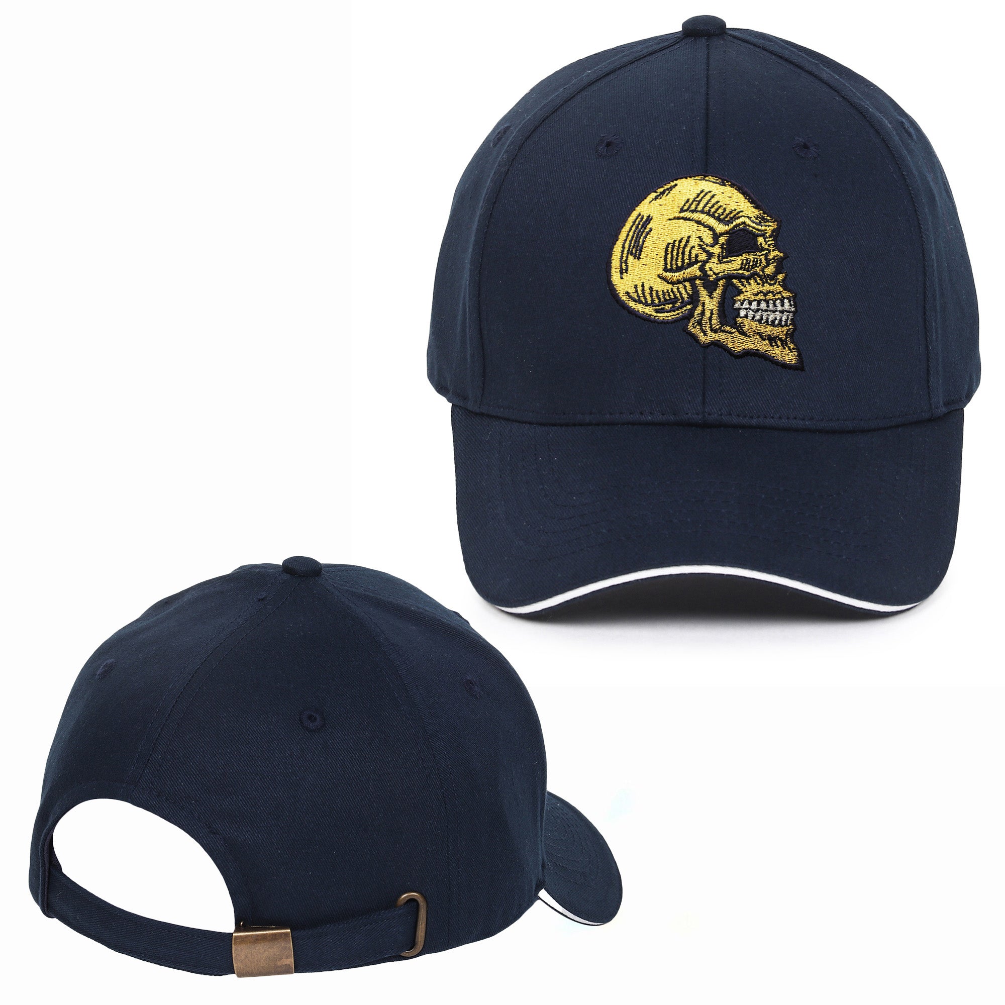 Golden Skull Embroidered Baseball Caps