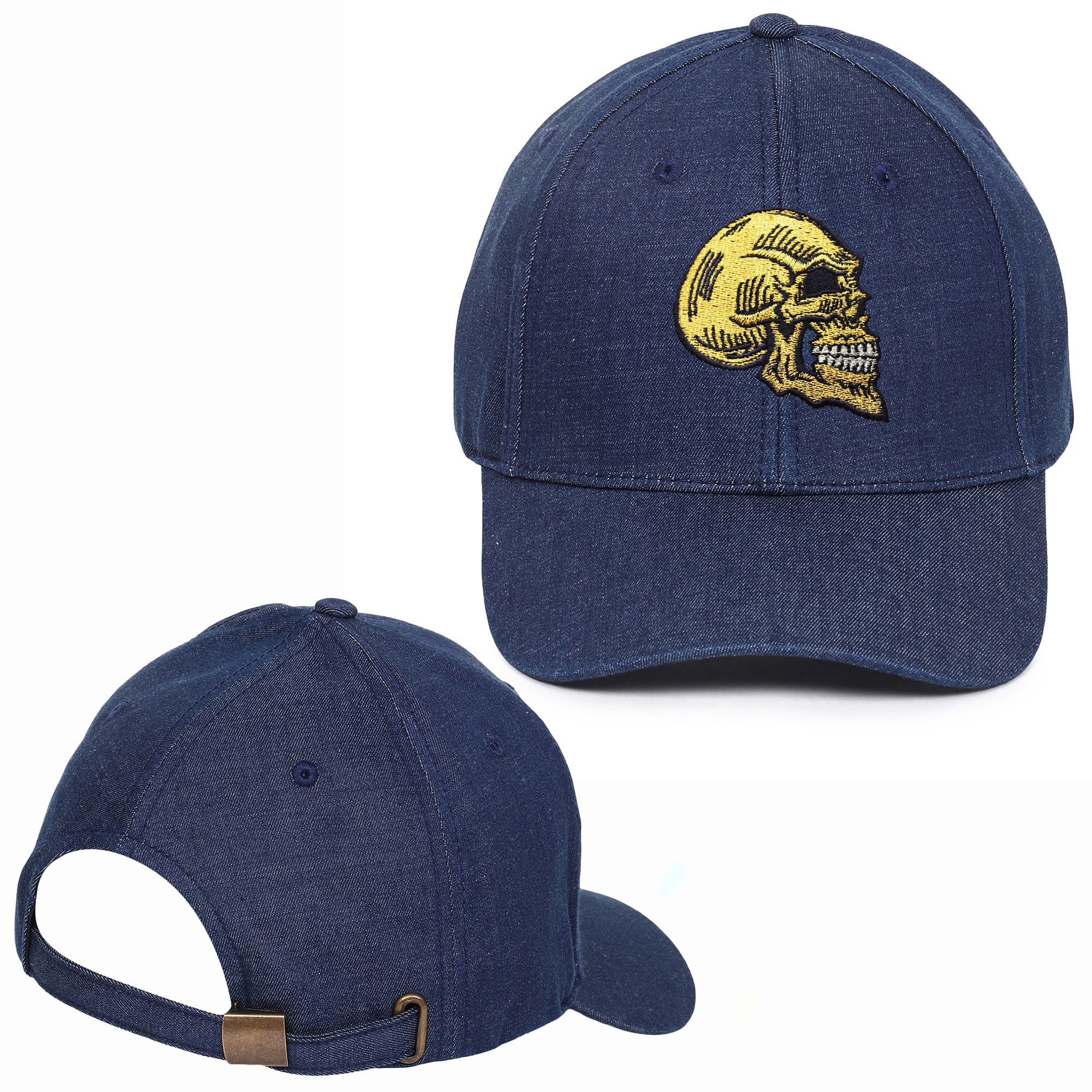 Golden Skull Embroidered Baseball Caps