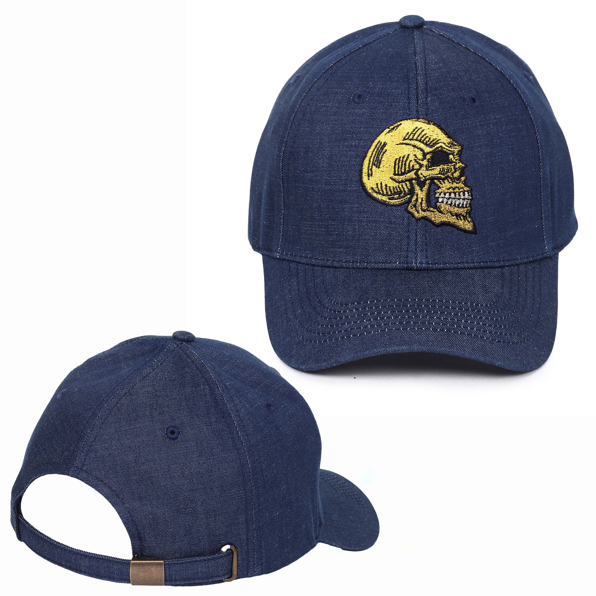 Golden Skull Embroidered Baseball Caps