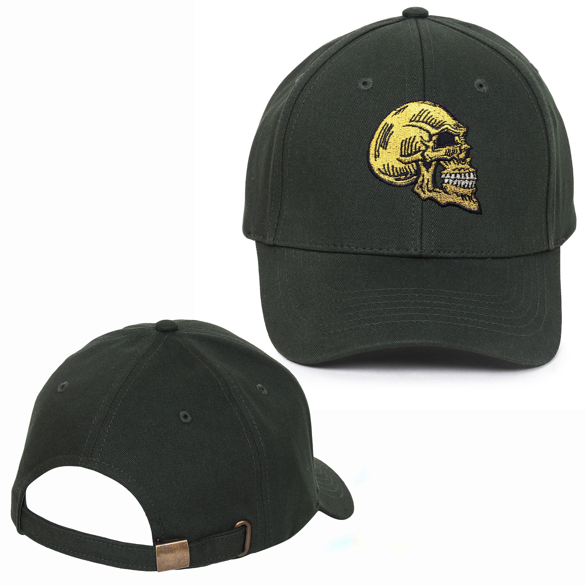 Golden Skull Embroidered Baseball Caps