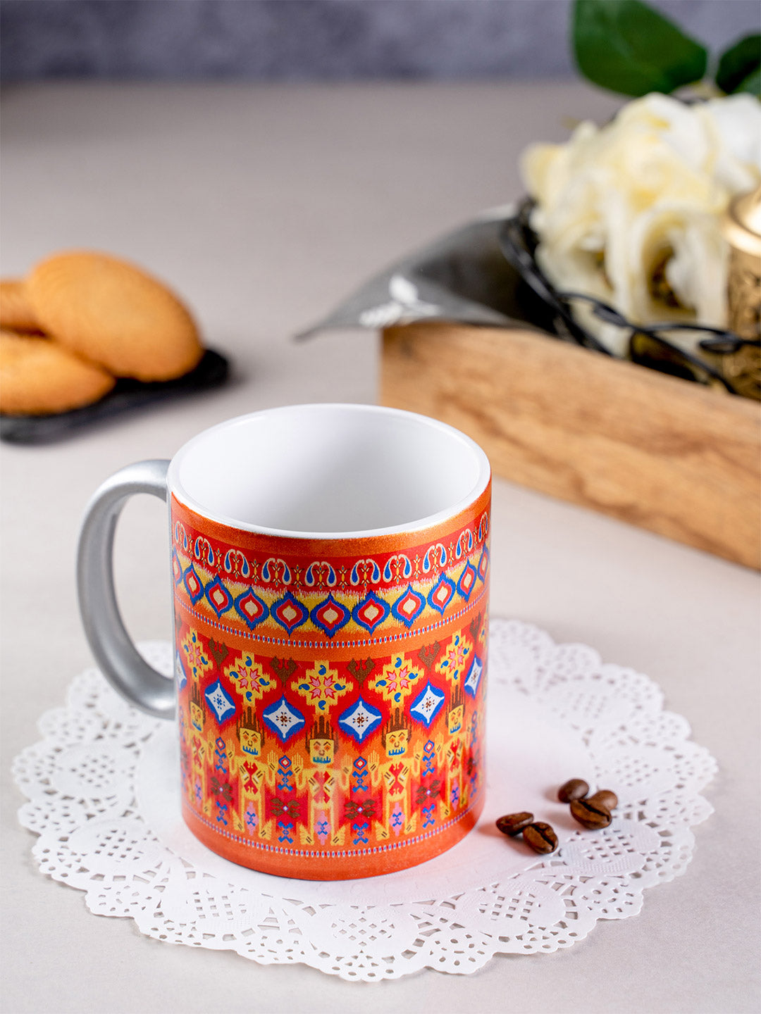 Silver Mugs - Dazzling Ikat