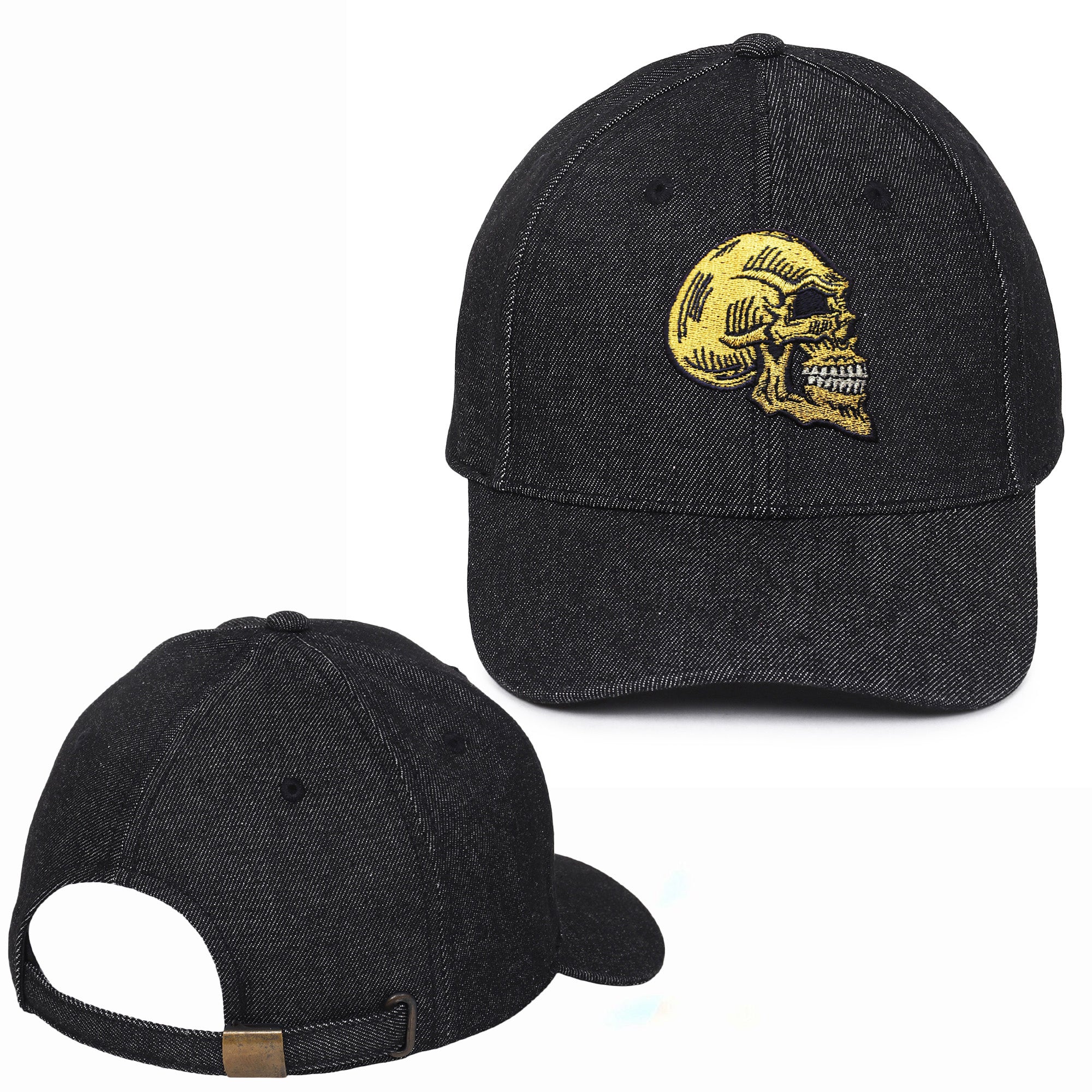 Golden Skull Embroidered Baseball Caps