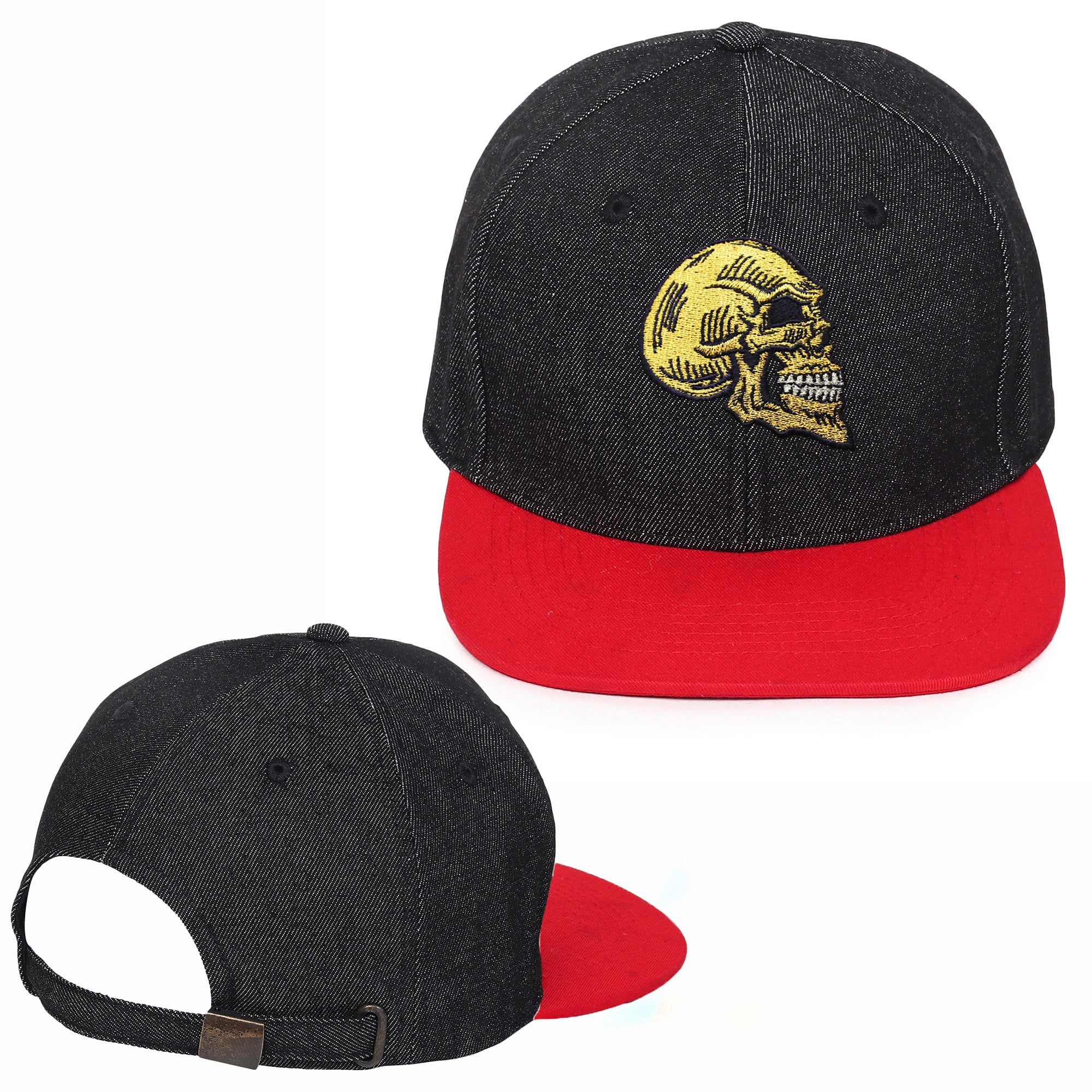 Golden Skull Embroidered Hip Hop Caps