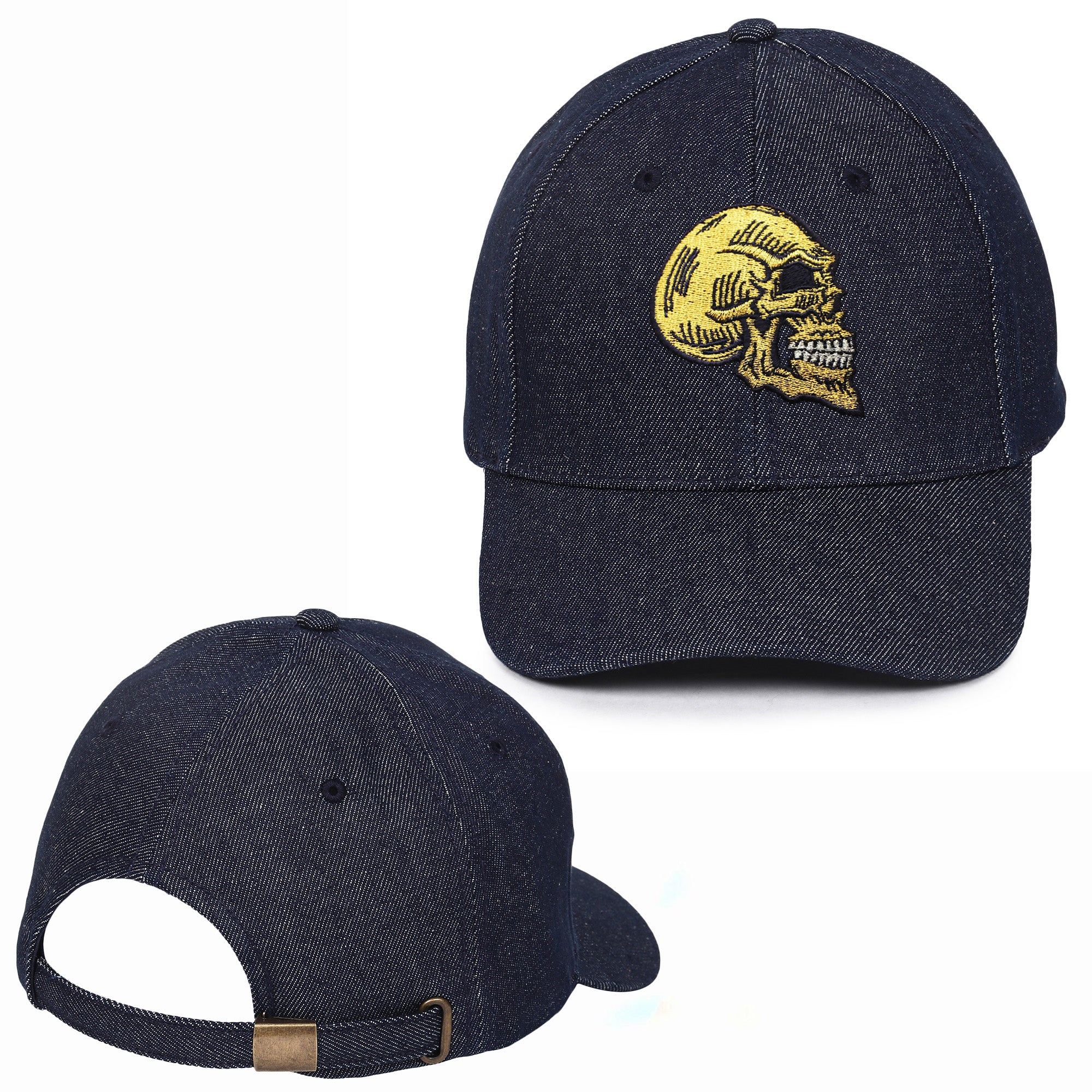 Golden Skull Embroidered Baseball Caps