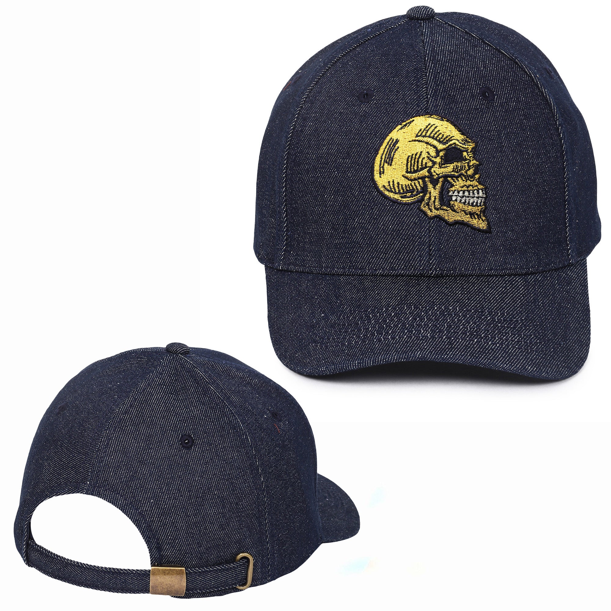 Golden Skull Embroidered Baseball Caps