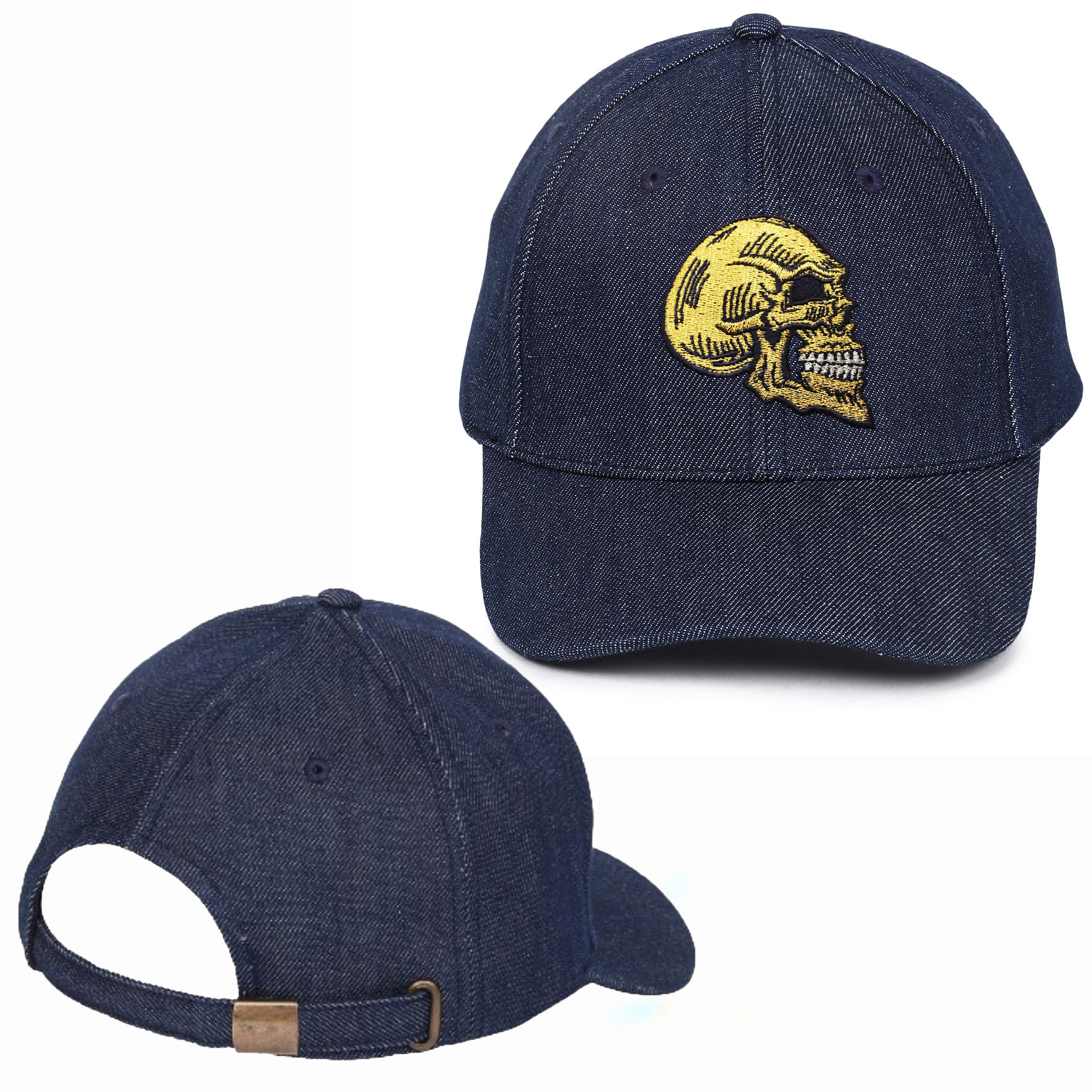 Golden Skull Embroidered Baseball Caps