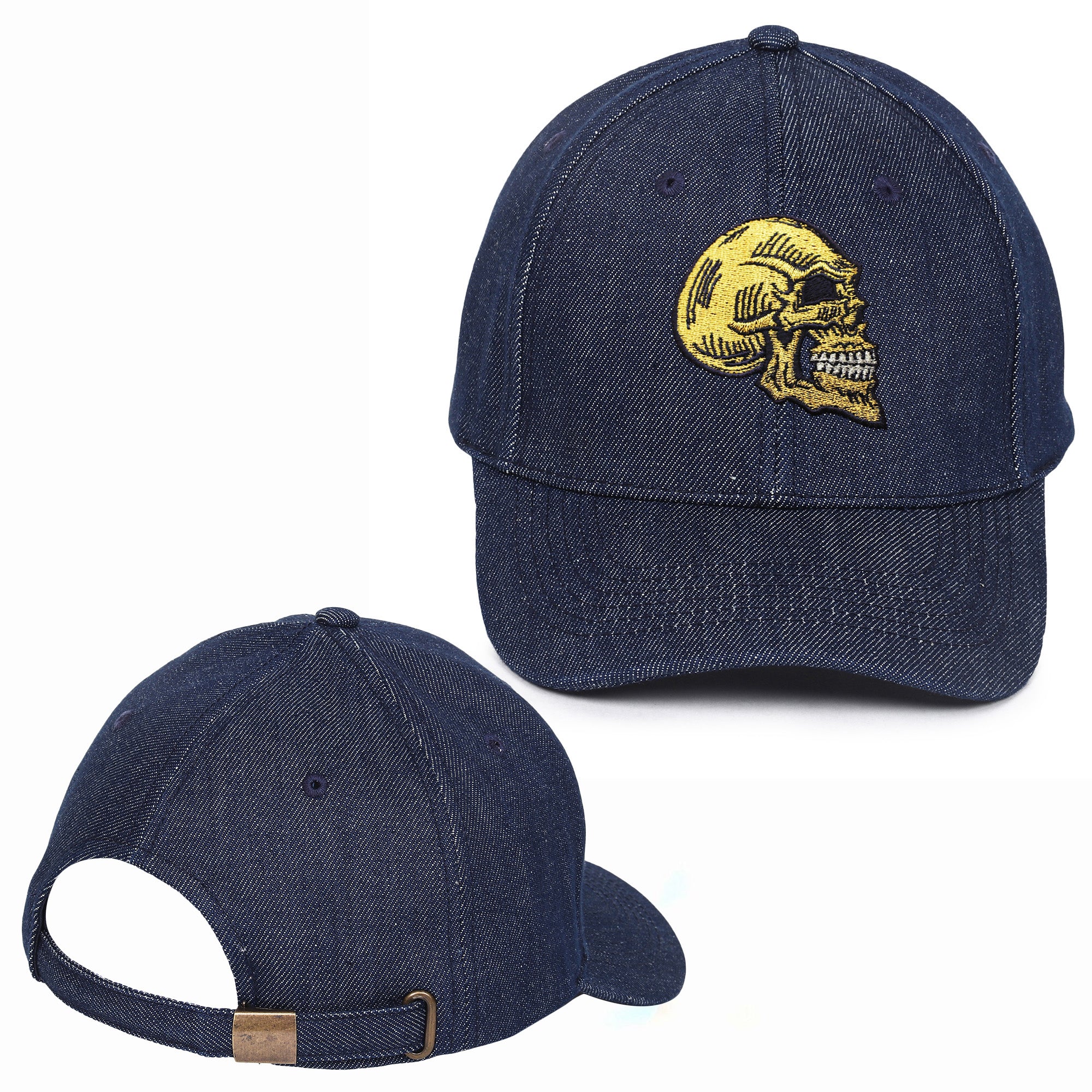 Golden Skull Embroidered Baseball Caps