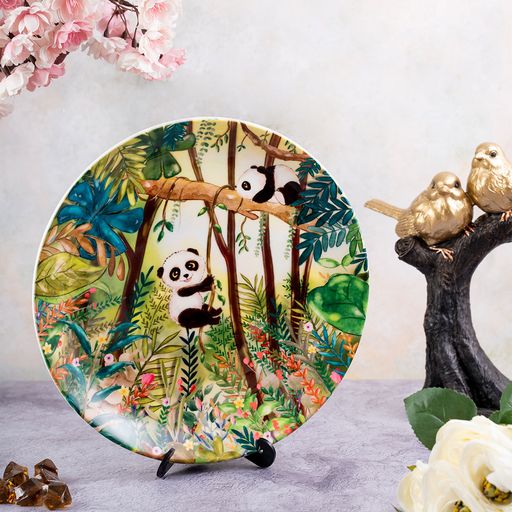 Decorative Wall Plates - Green swings of a panda