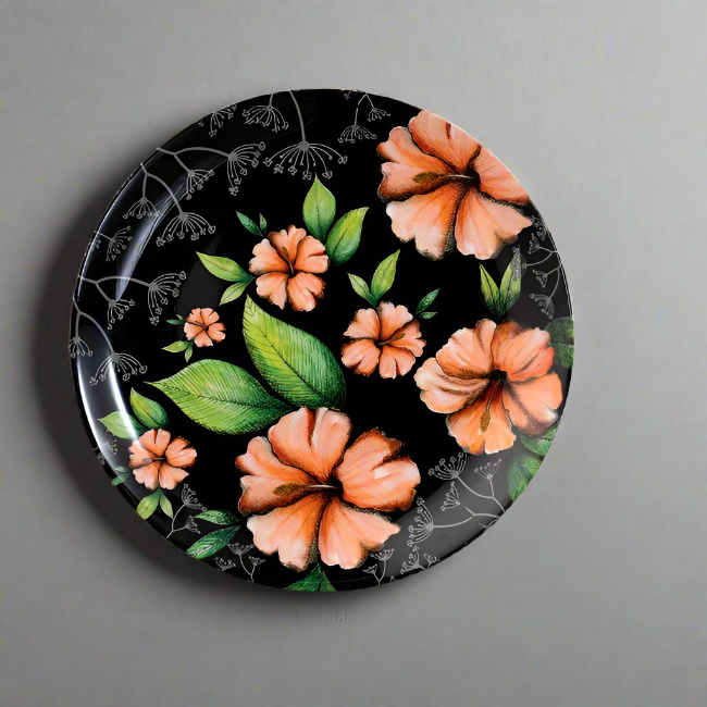 Decorative Wall Plate - Hibiscus Floral Passion