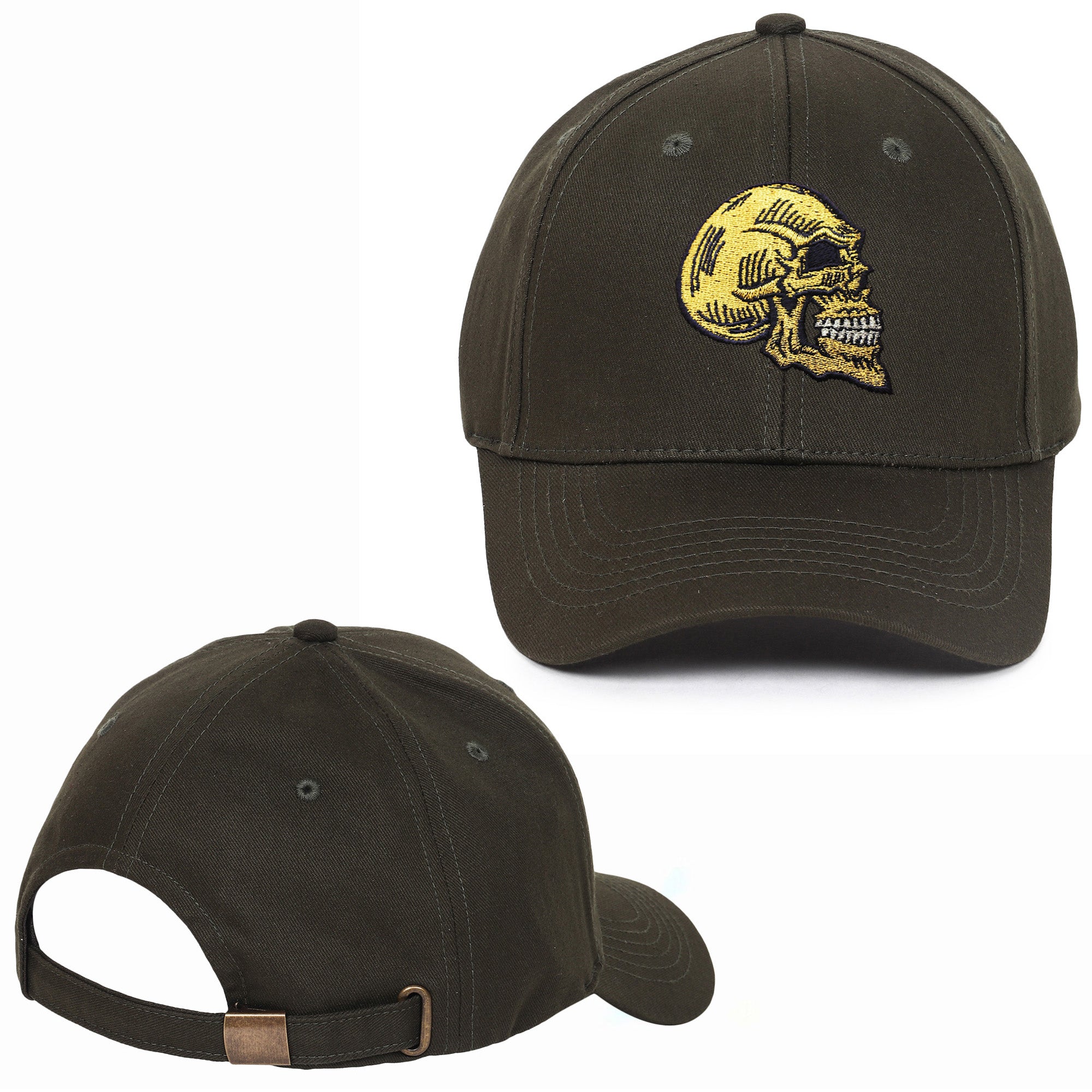Golden Skull Embroidered Baseball Caps