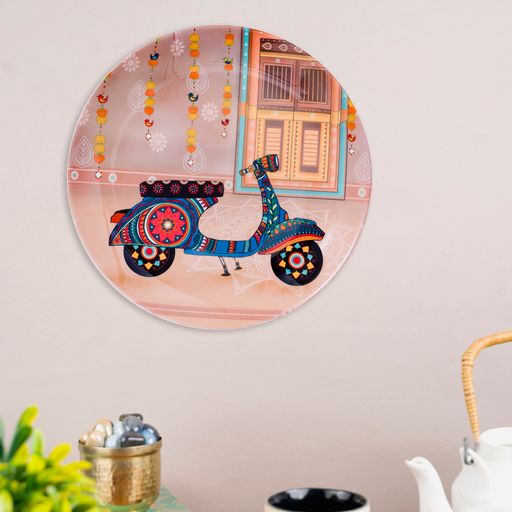 Decorative Wall Plates - Rejoicing scooter ride