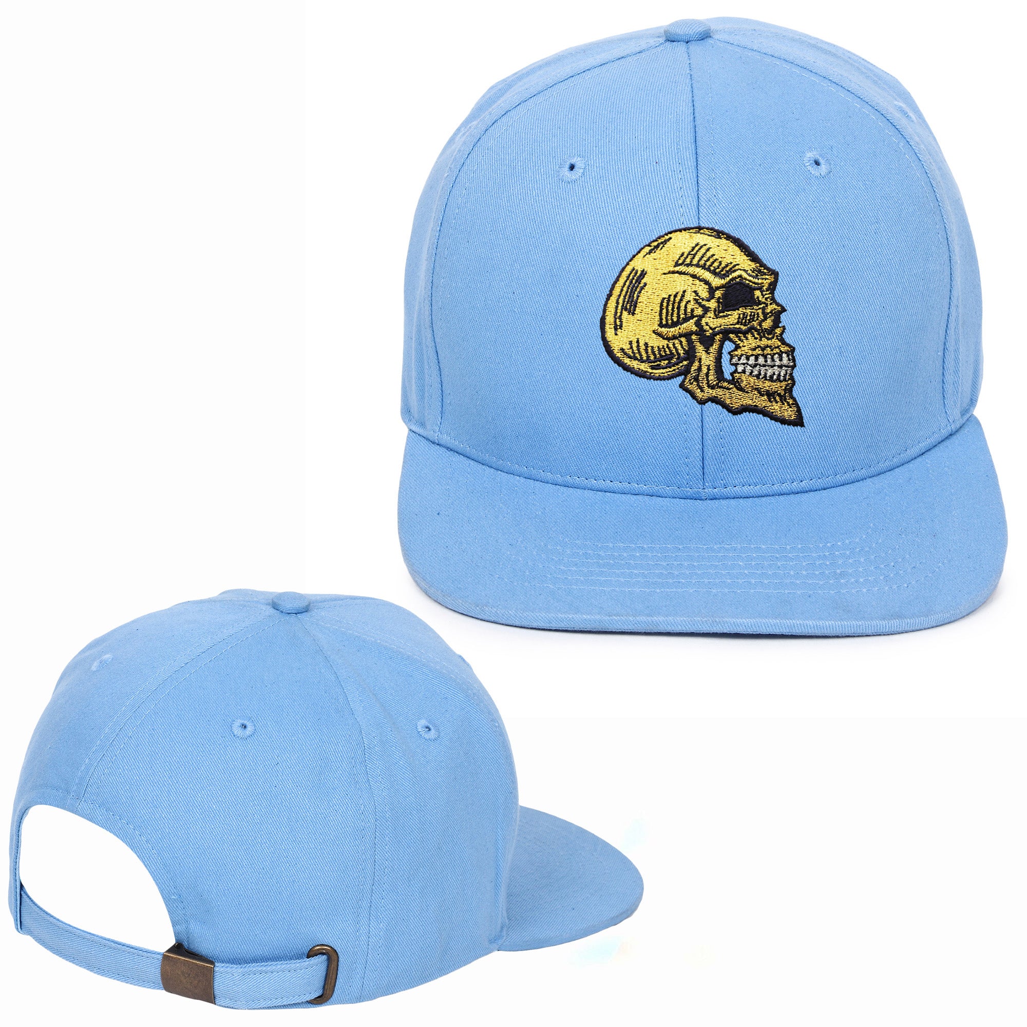 Golden Skull Embroidered Hip Hop Caps