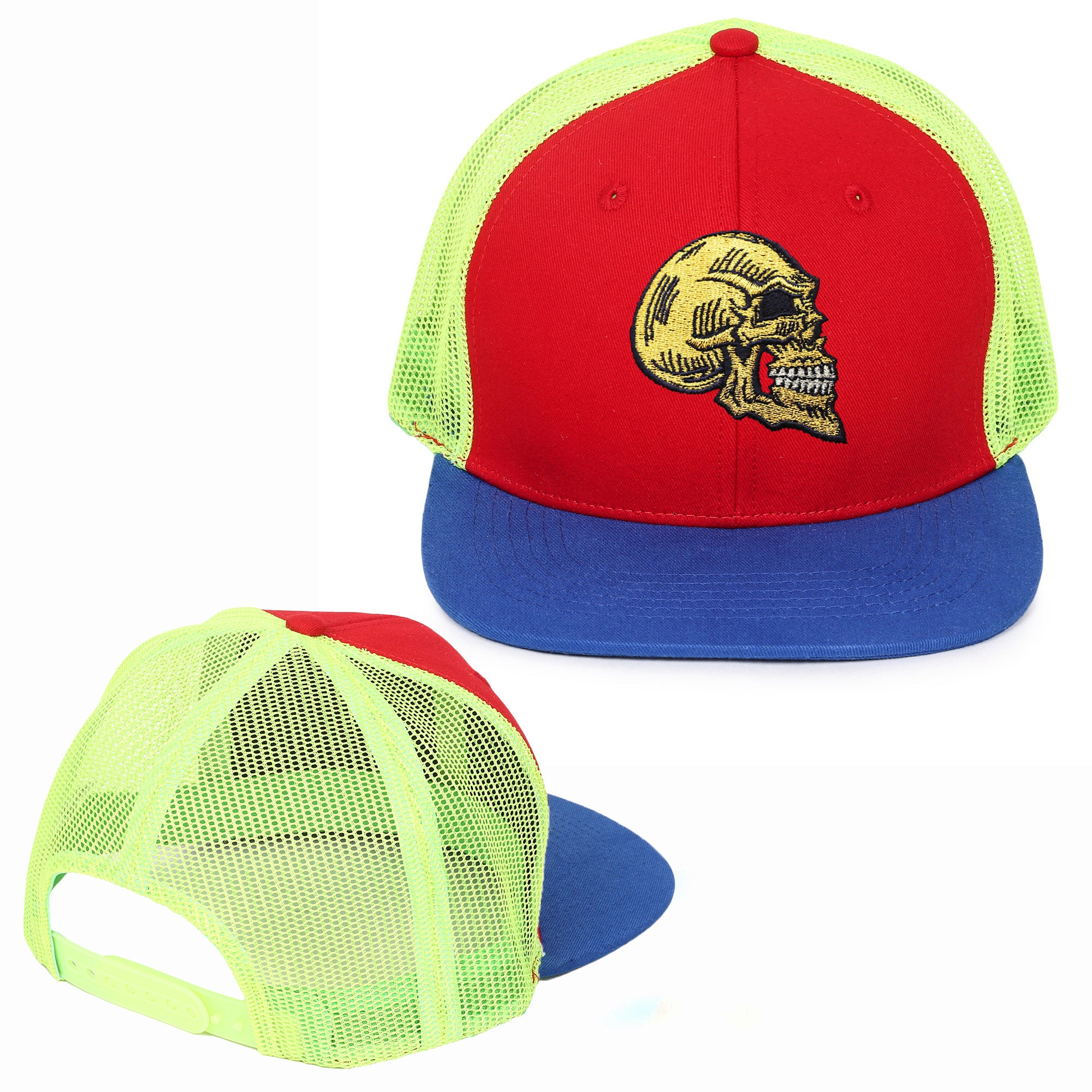 Golden Skull Embroidered Hip Hop Caps