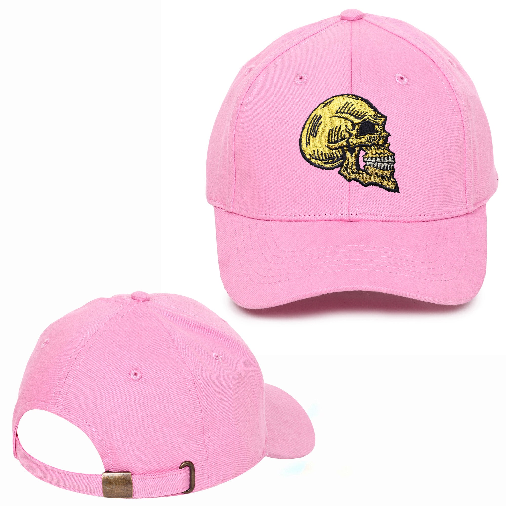 Golden Skull Embroidered Baseball Caps