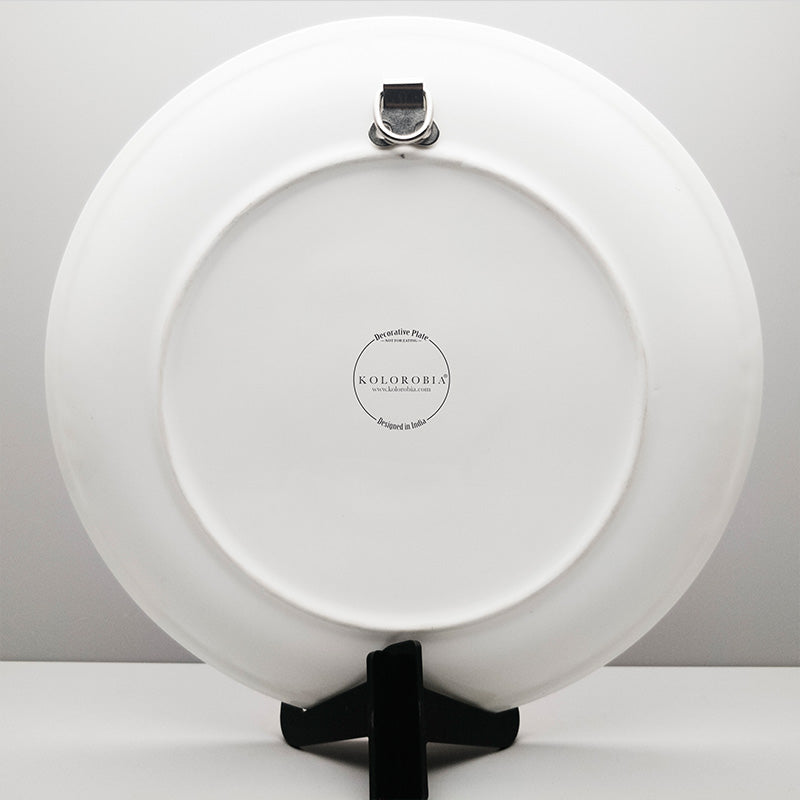 Decorative Wall Plate - Floral Azure Gold Plated