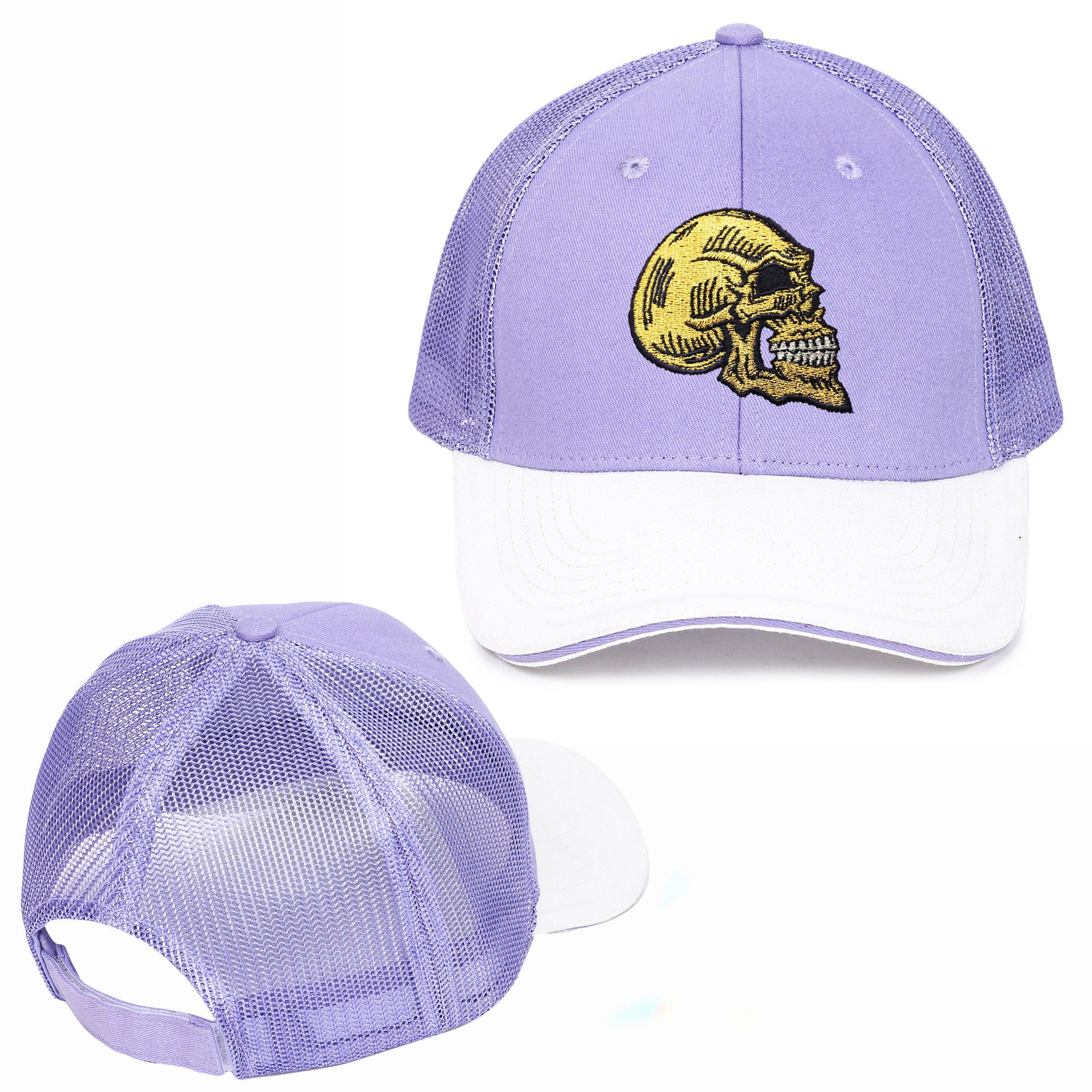Golden Skull Embroidered Baseball Caps