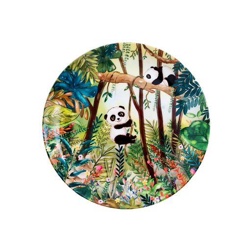 Decorative Wall Plates - Green swings of a panda