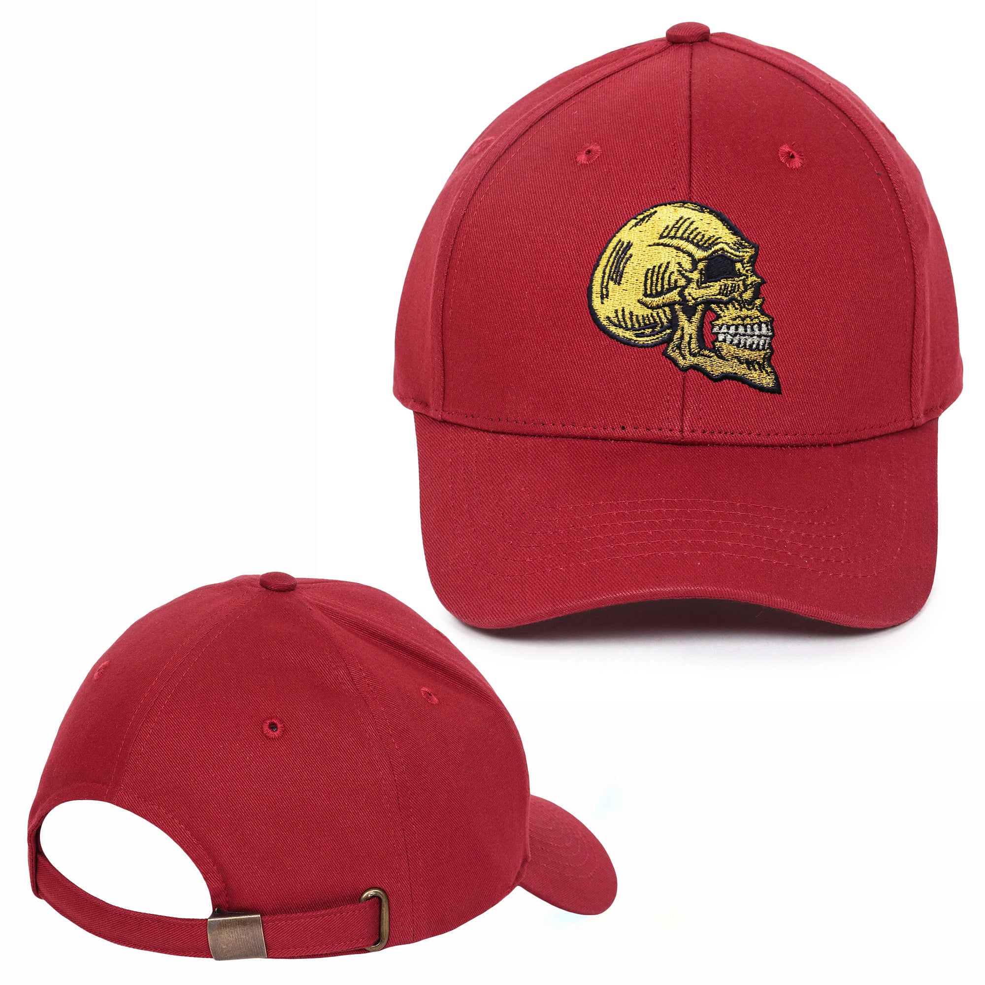 Golden Skull Embroidered Baseball Caps