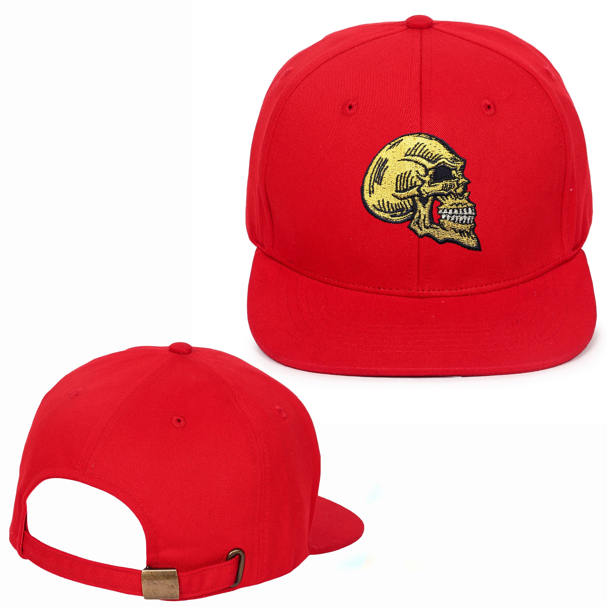Golden Skull Embroidered Hip Hop Caps
