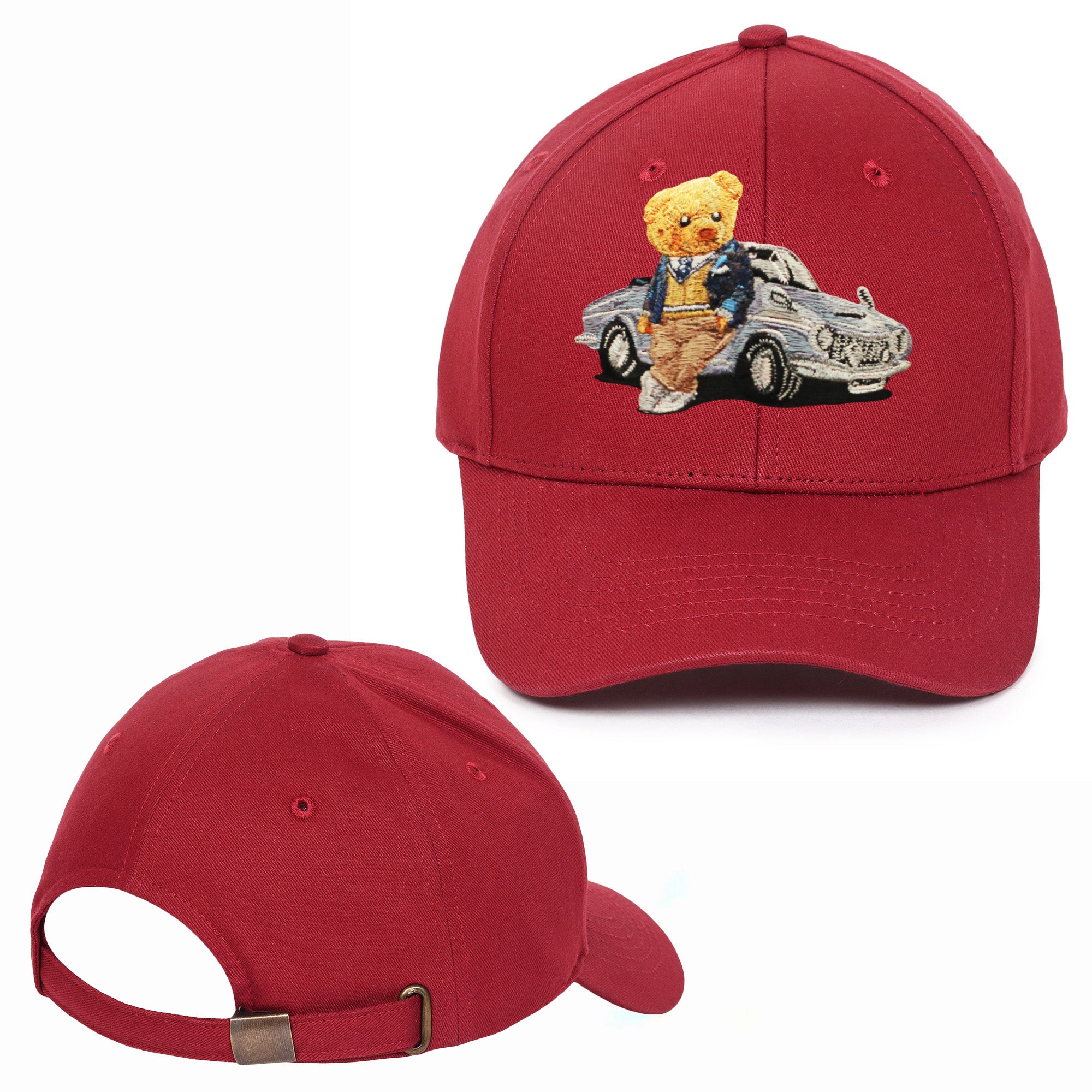 Car Bear Embroidered Baseball Caps