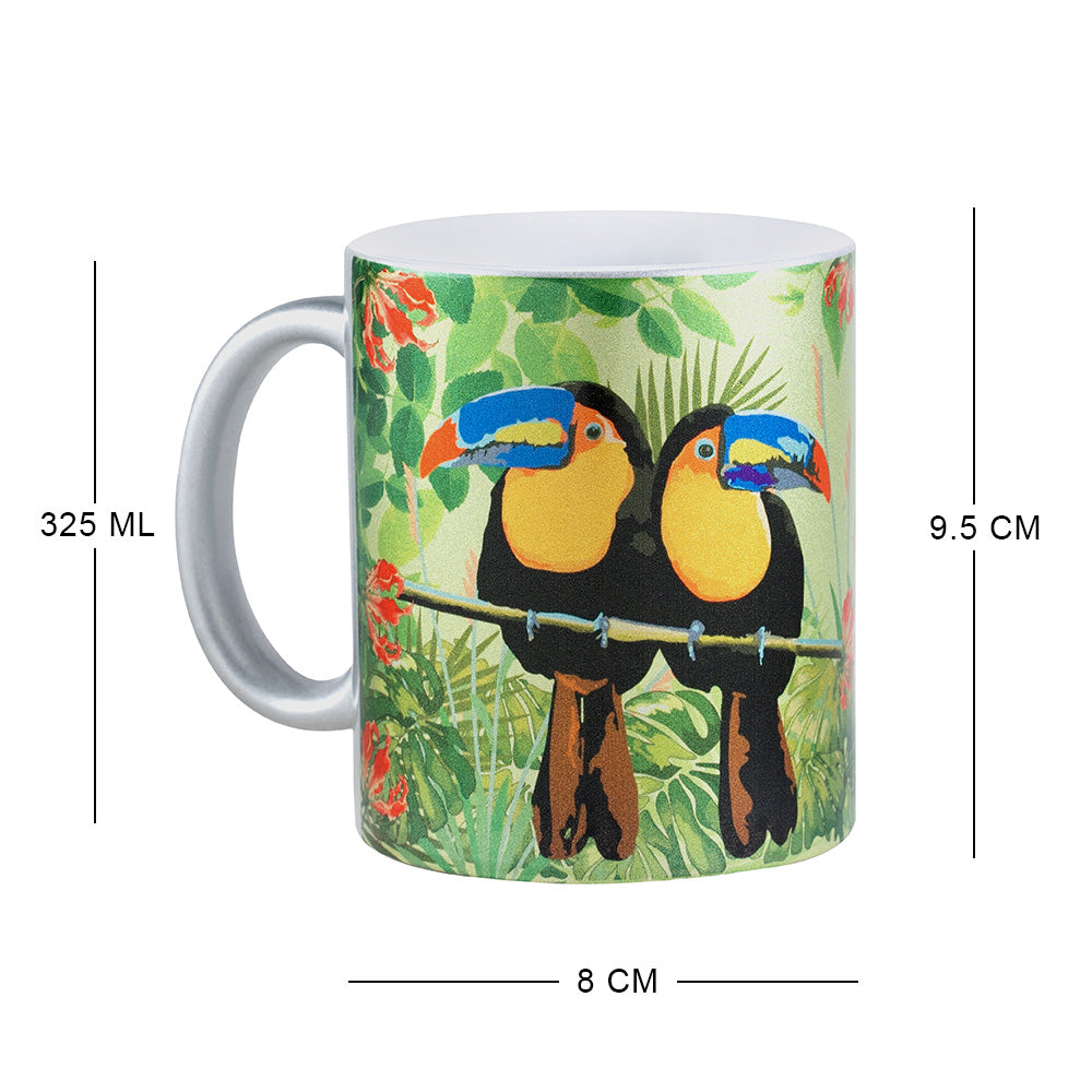 Silver Mugs -  Tropical Rain Forest World Toucan