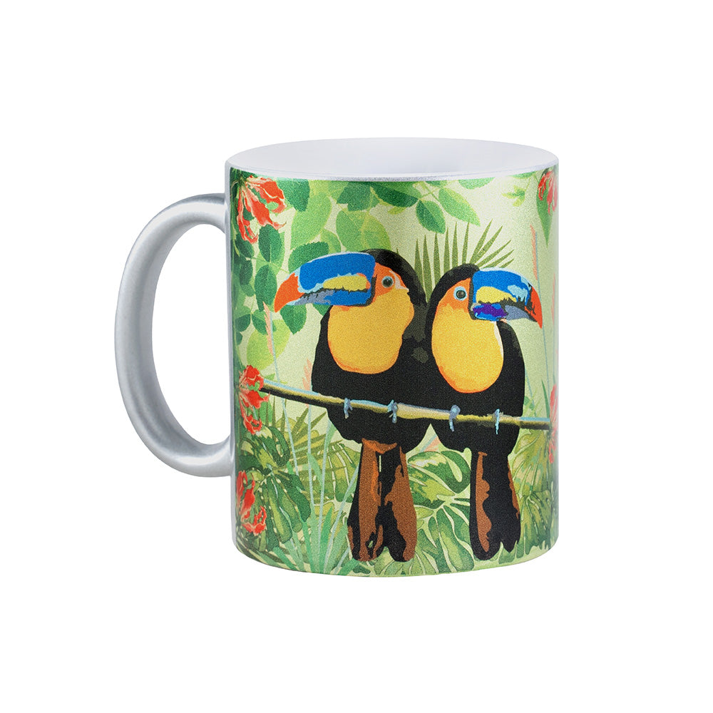 Silver Mugs -  Tropical Rain Forest World Toucan