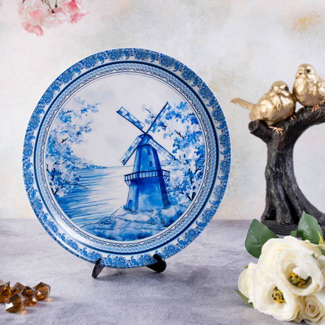 Decorative Wall Plate - Windmill Blue Pottery