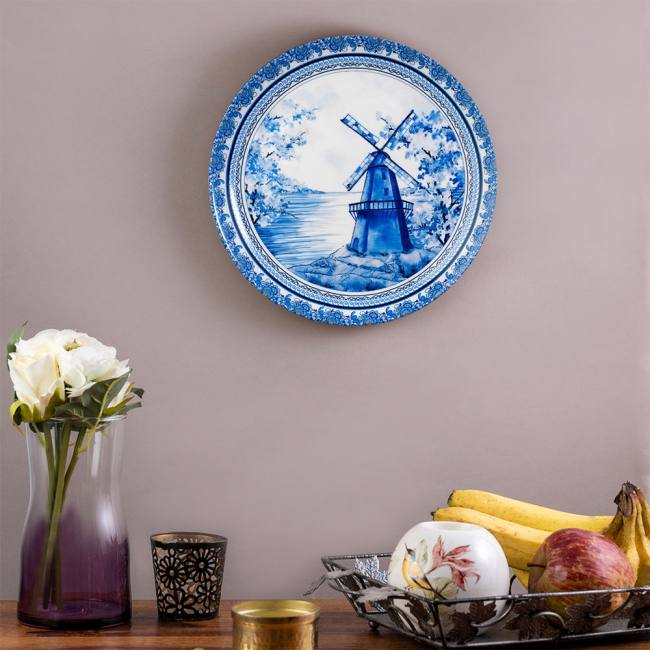 Decorative Wall Plate - Windmill Blue Pottery