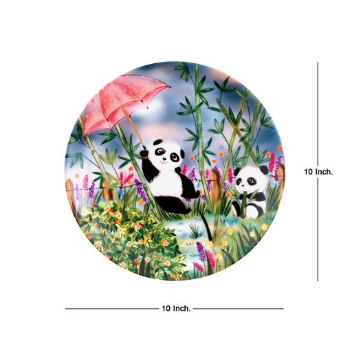 Decorative Wall Plates - Panda loves it when its monsoon