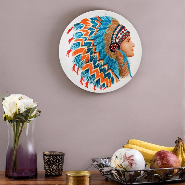 Decorative Wall Plate - Male Native American