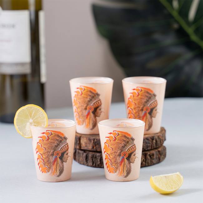 Glass Shot Glasses - Red Indian Female