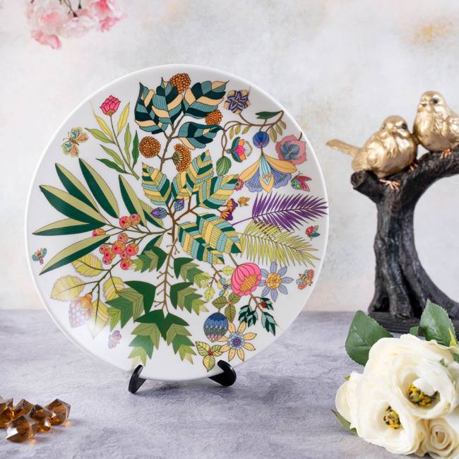 Decorative Wall Plate - Vibrant Bliss White