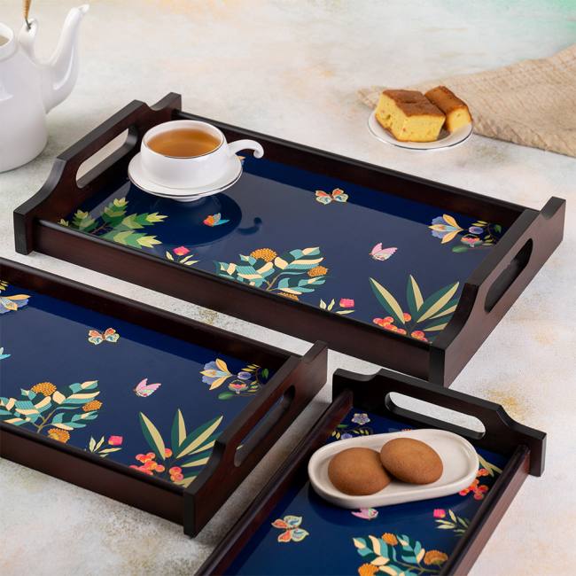 Wooden Trays - Vibrant Bliss