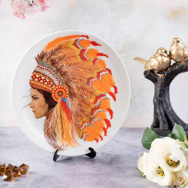 Decorative Wall Plate - Female Native American